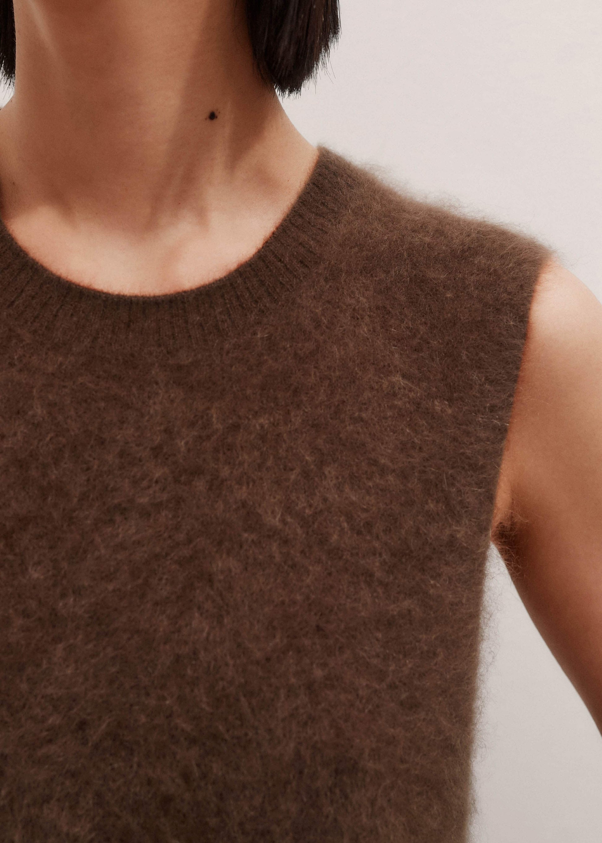 ME and EM Clothing Brown Straight Sweater Vest
