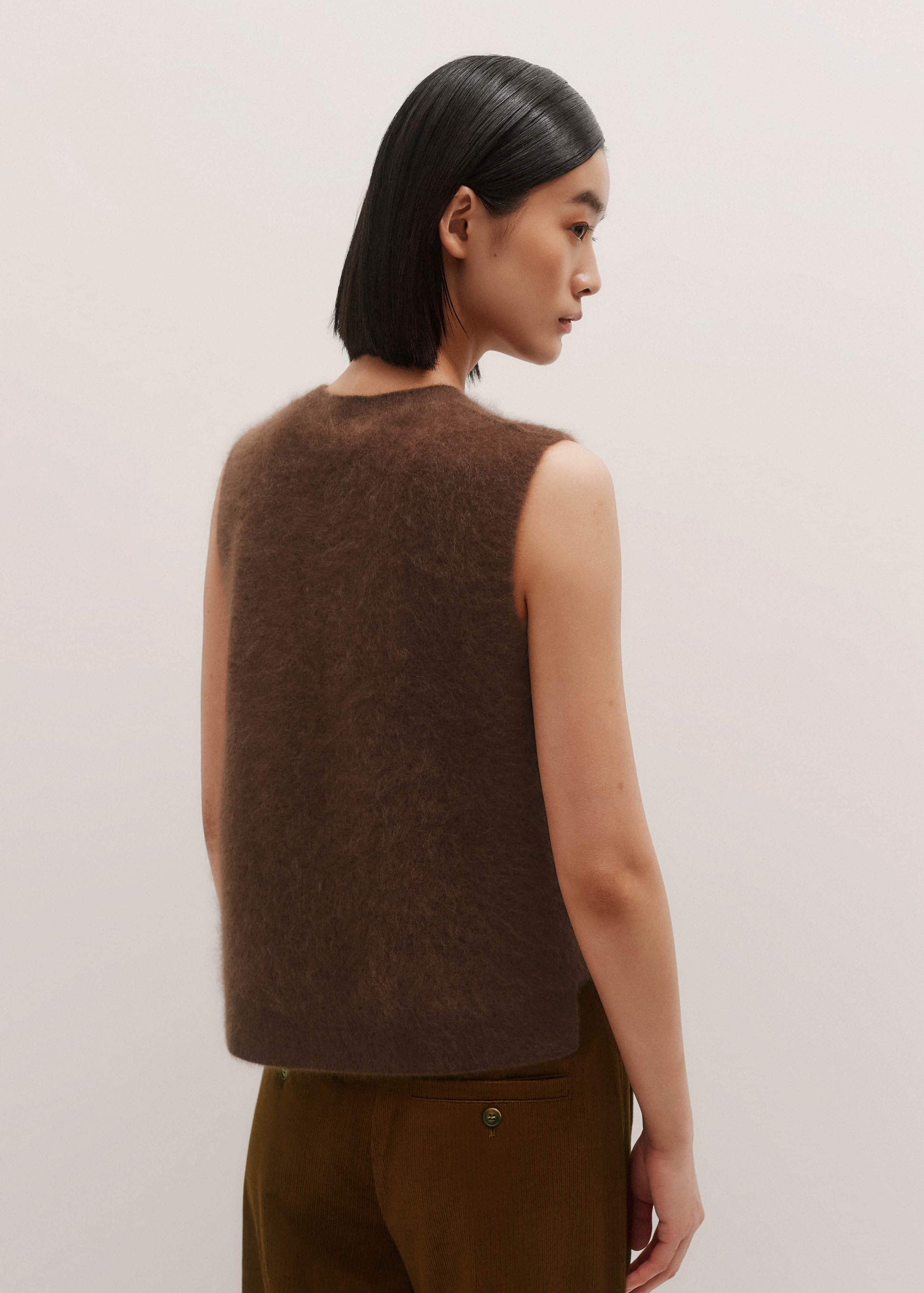 ME and EM Clothing Brown Straight Sweater Vest