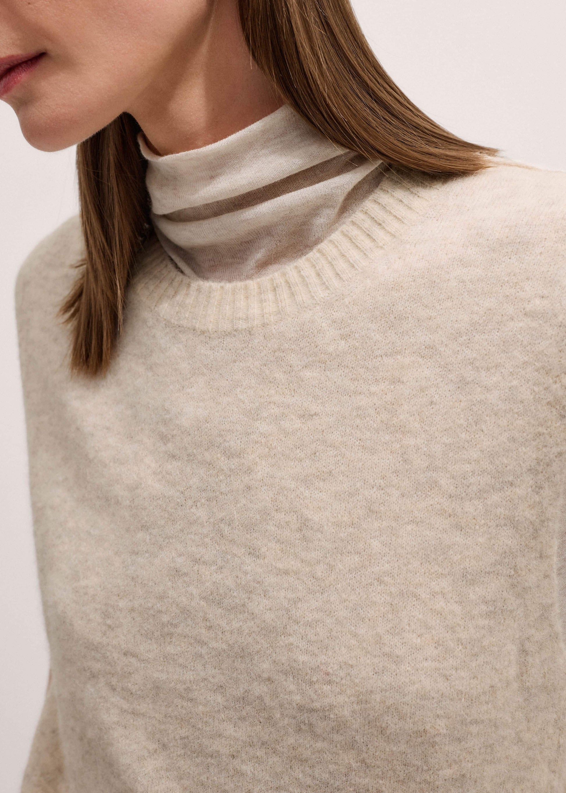 ME and EM Clothing Cream Alpaca Blend Straight Knit Vest