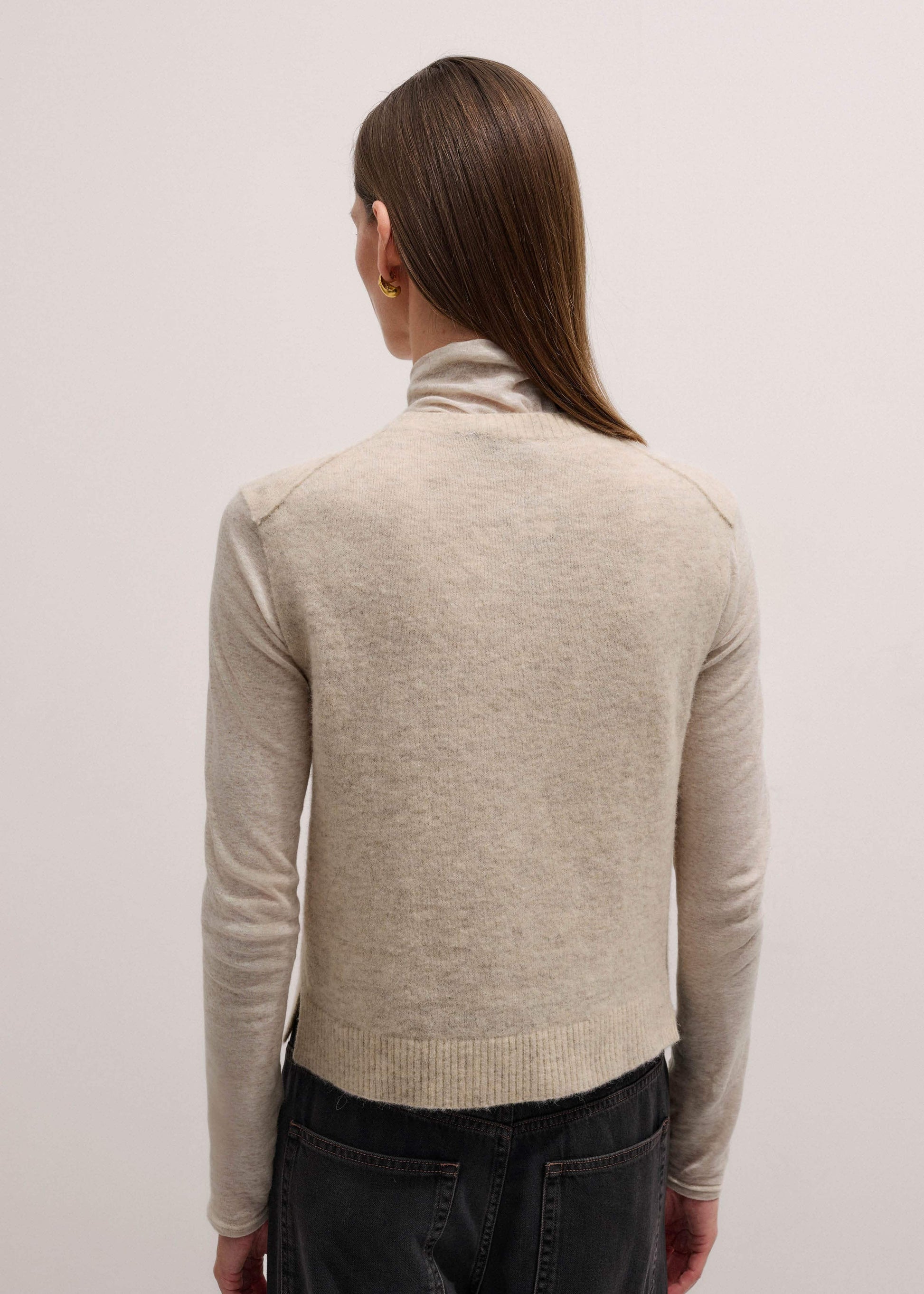 ME and EM Clothing Cream Alpaca Blend Straight Knit Vest