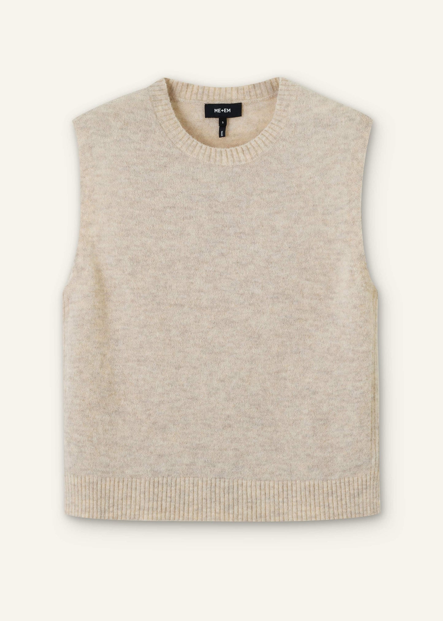 ME and EM Clothing Cream Alpaca Blend Straight Knit Vest