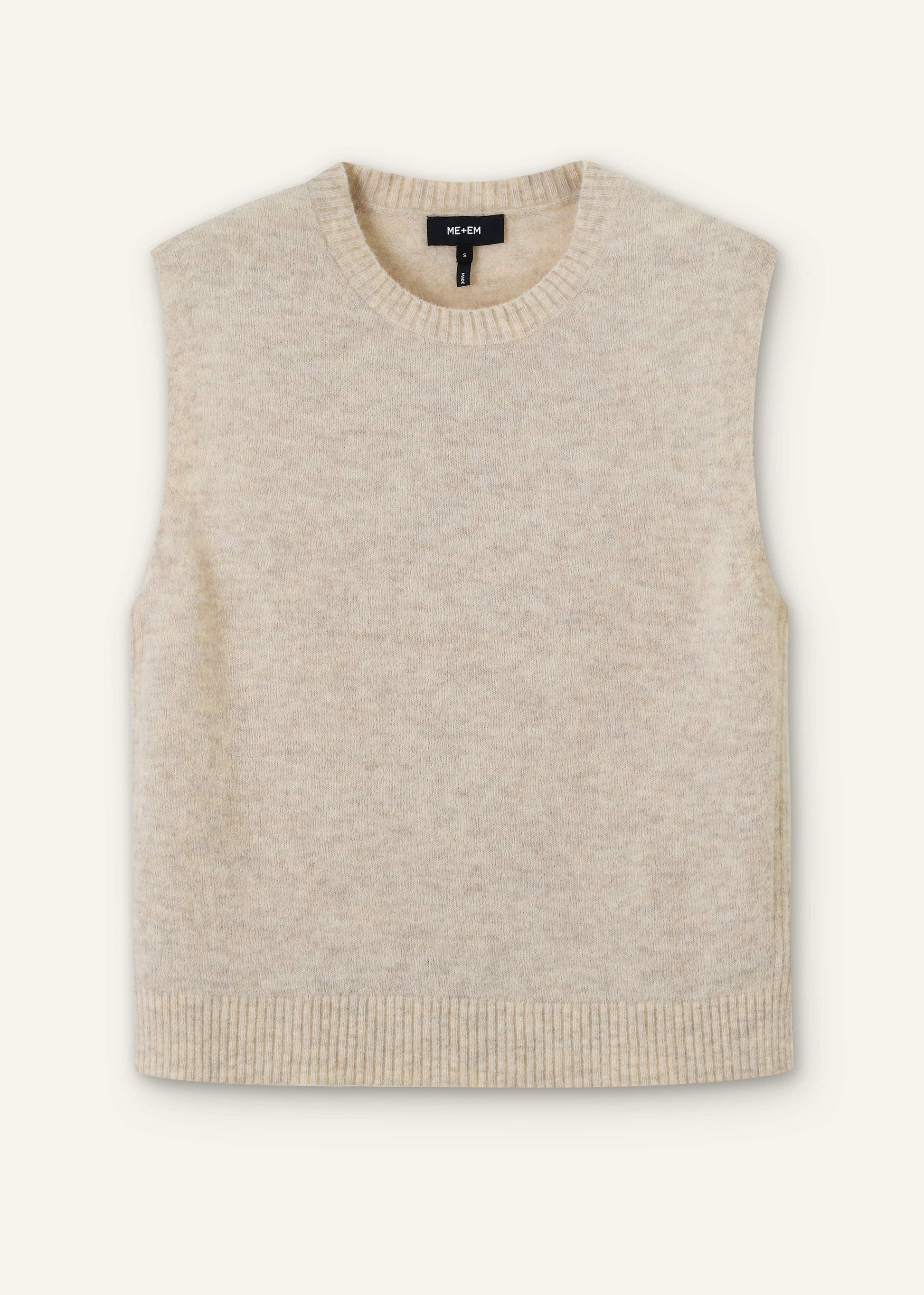 ME and EM Clothing Cream Alpaca Blend Straight Knit Vest