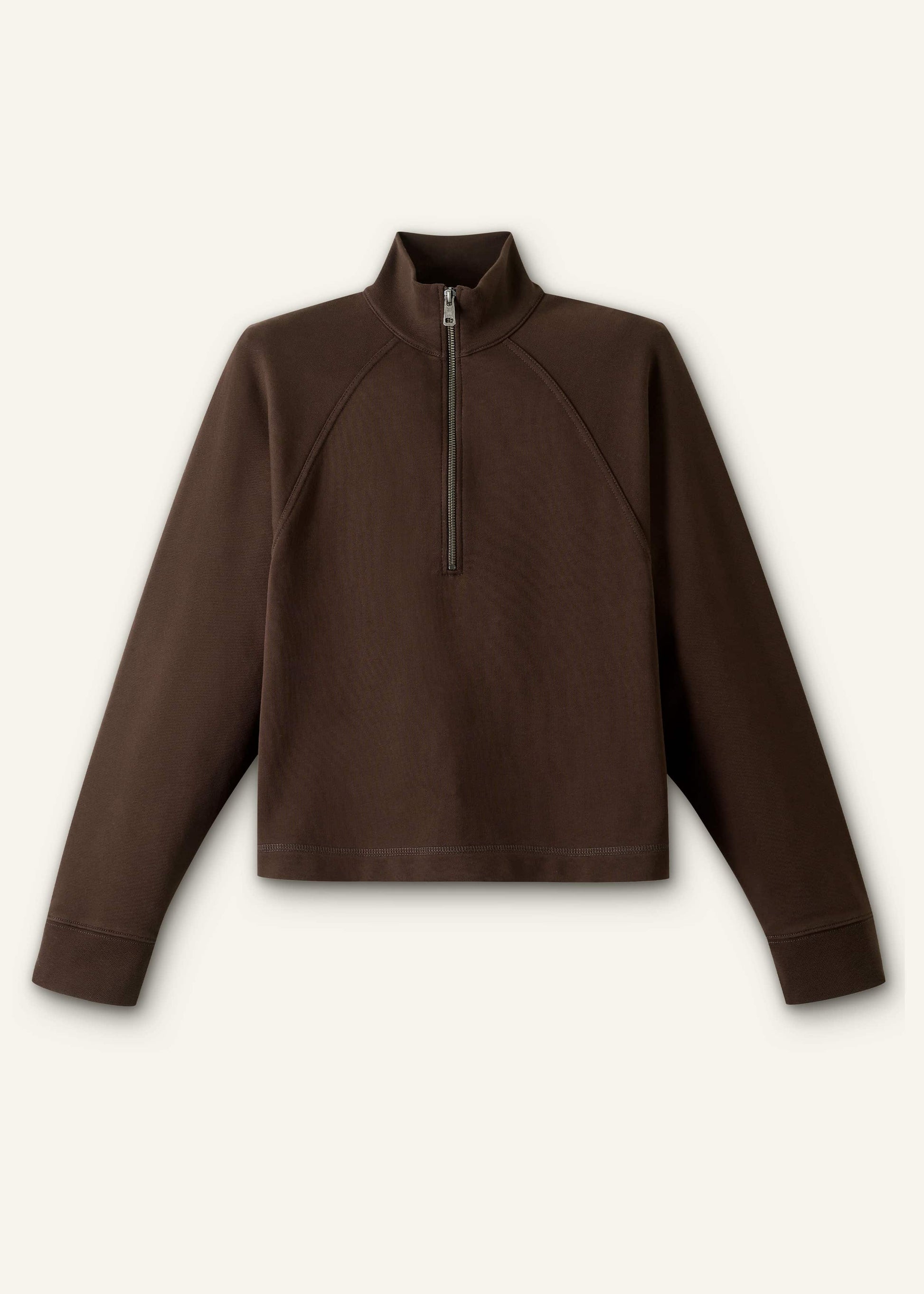 ME and EM Clothing Brown Sweatshirt Cropped Funnel Neck Top