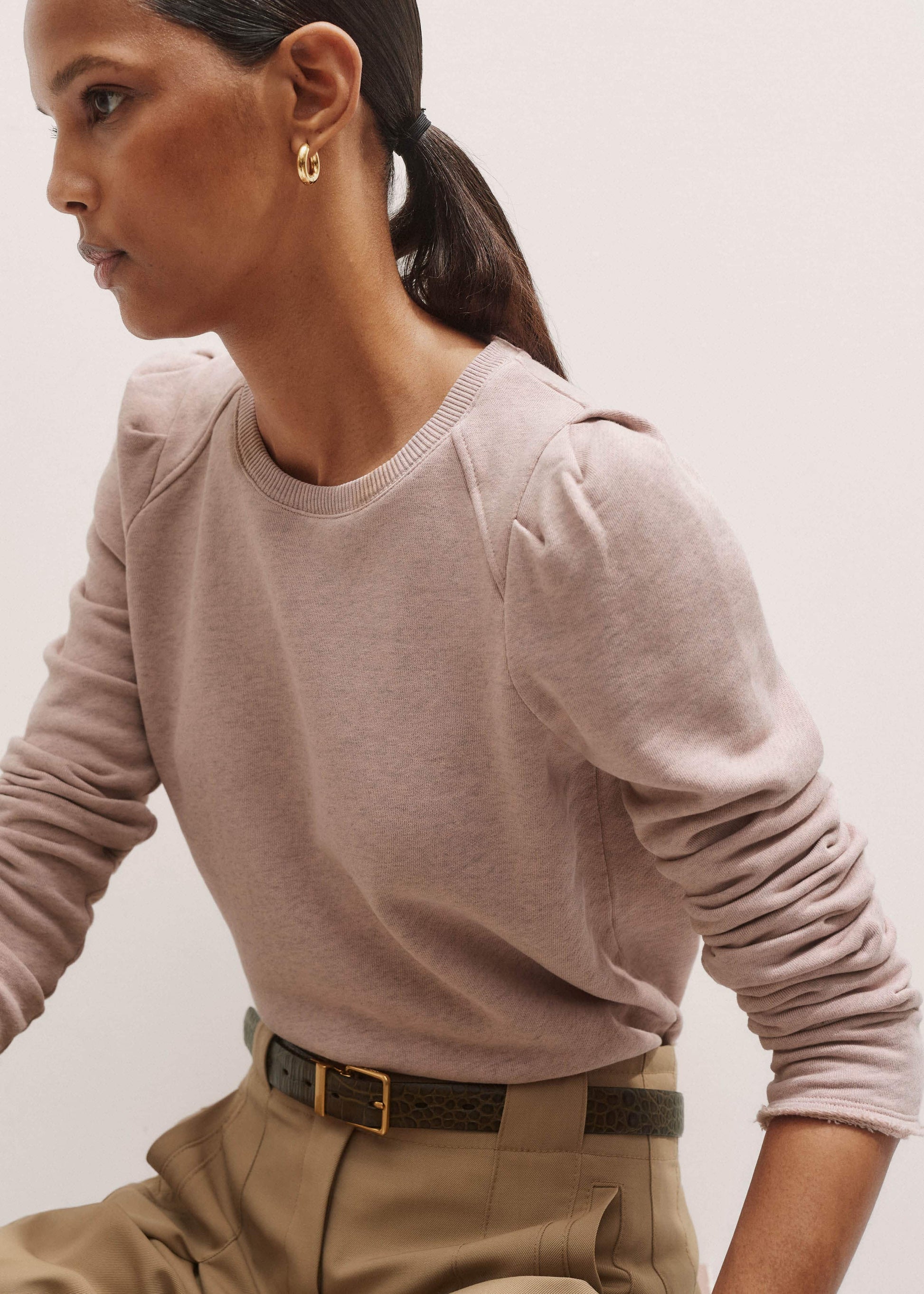 ME and EM Clothing Pink Raw Edge Feminine Sweatshirt