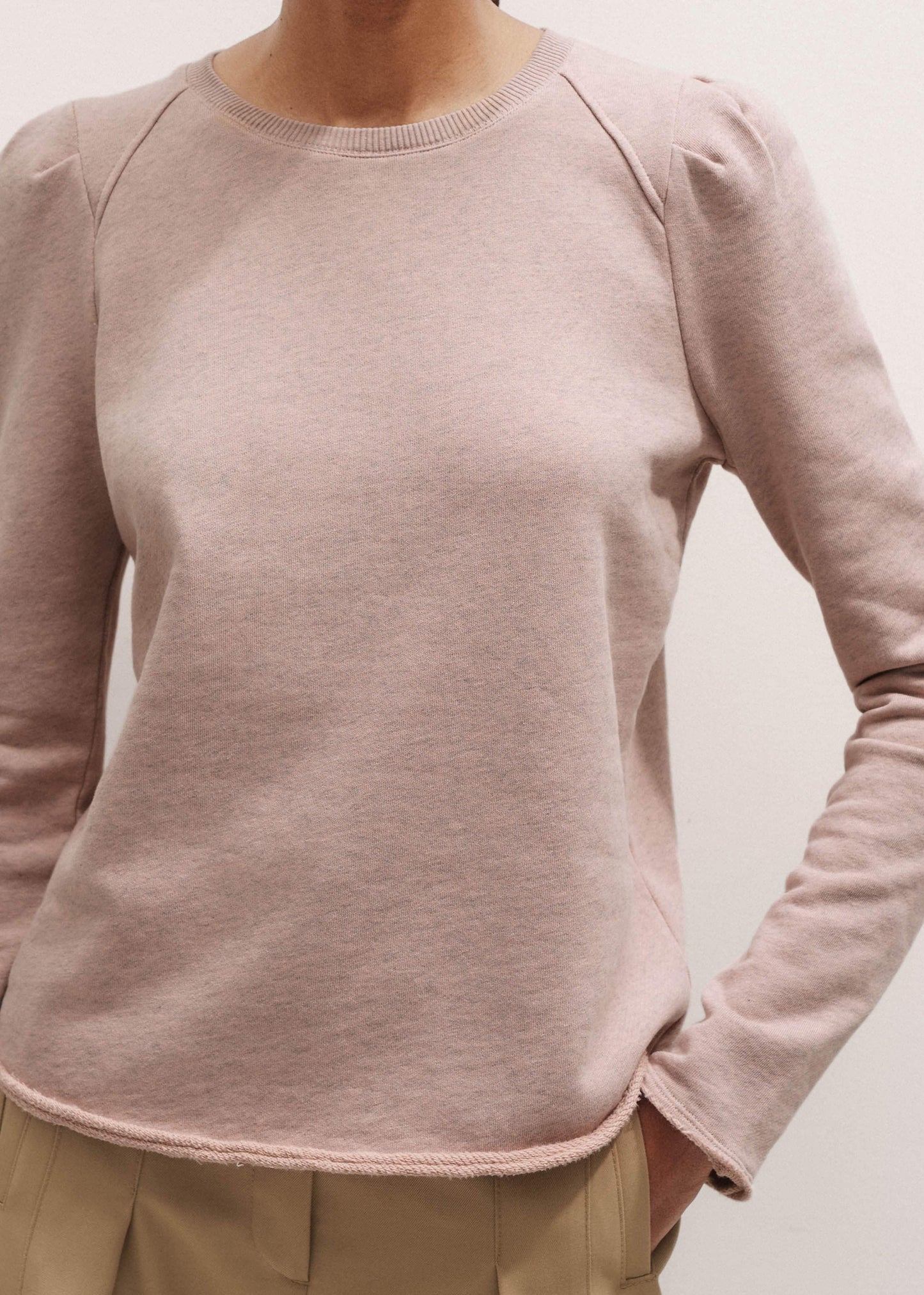 ME and EM Clothing Pink Raw Edge Feminine Sweatshirt