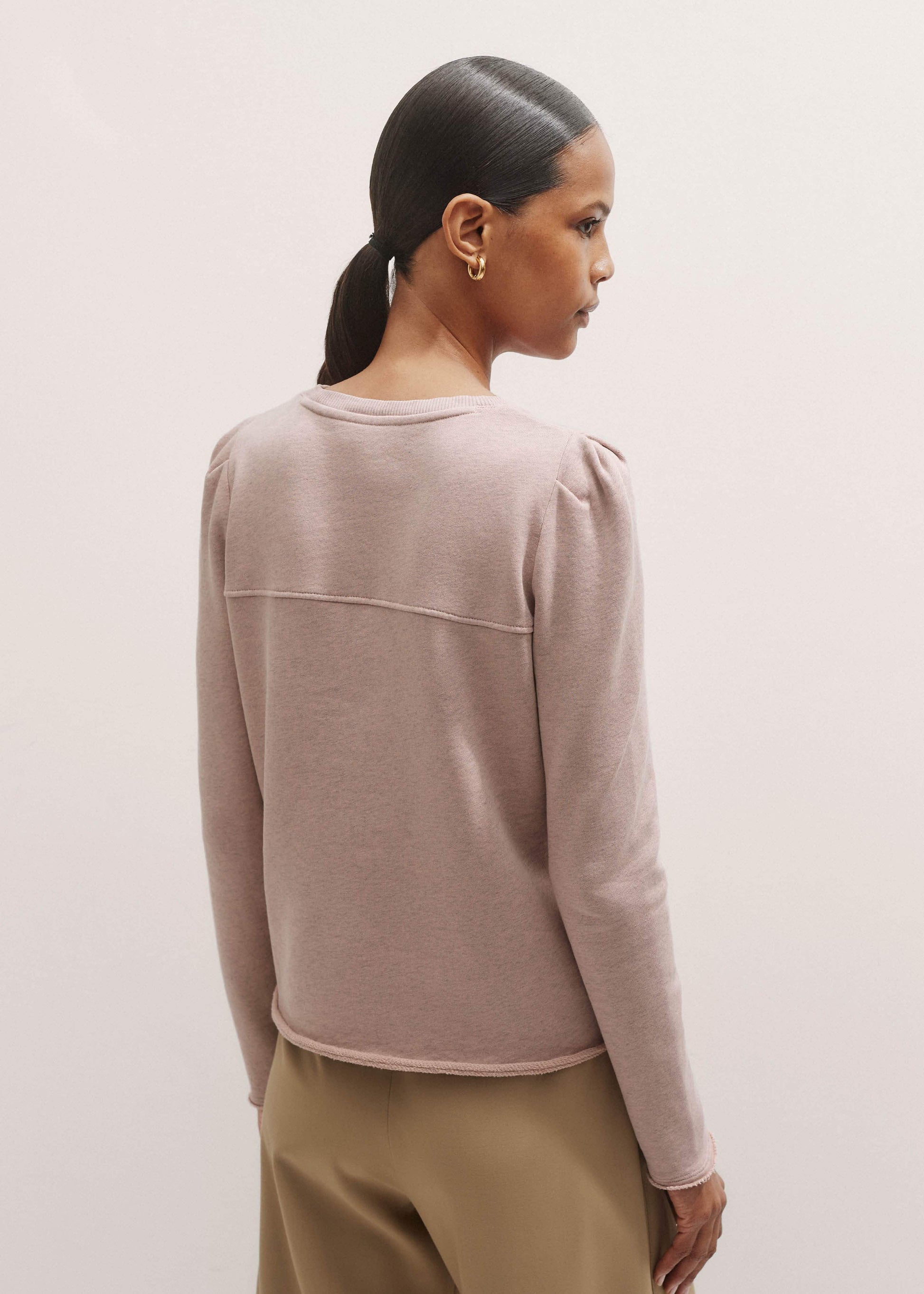 ME and EM Clothing Pink Raw Edge Feminine Sweatshirt