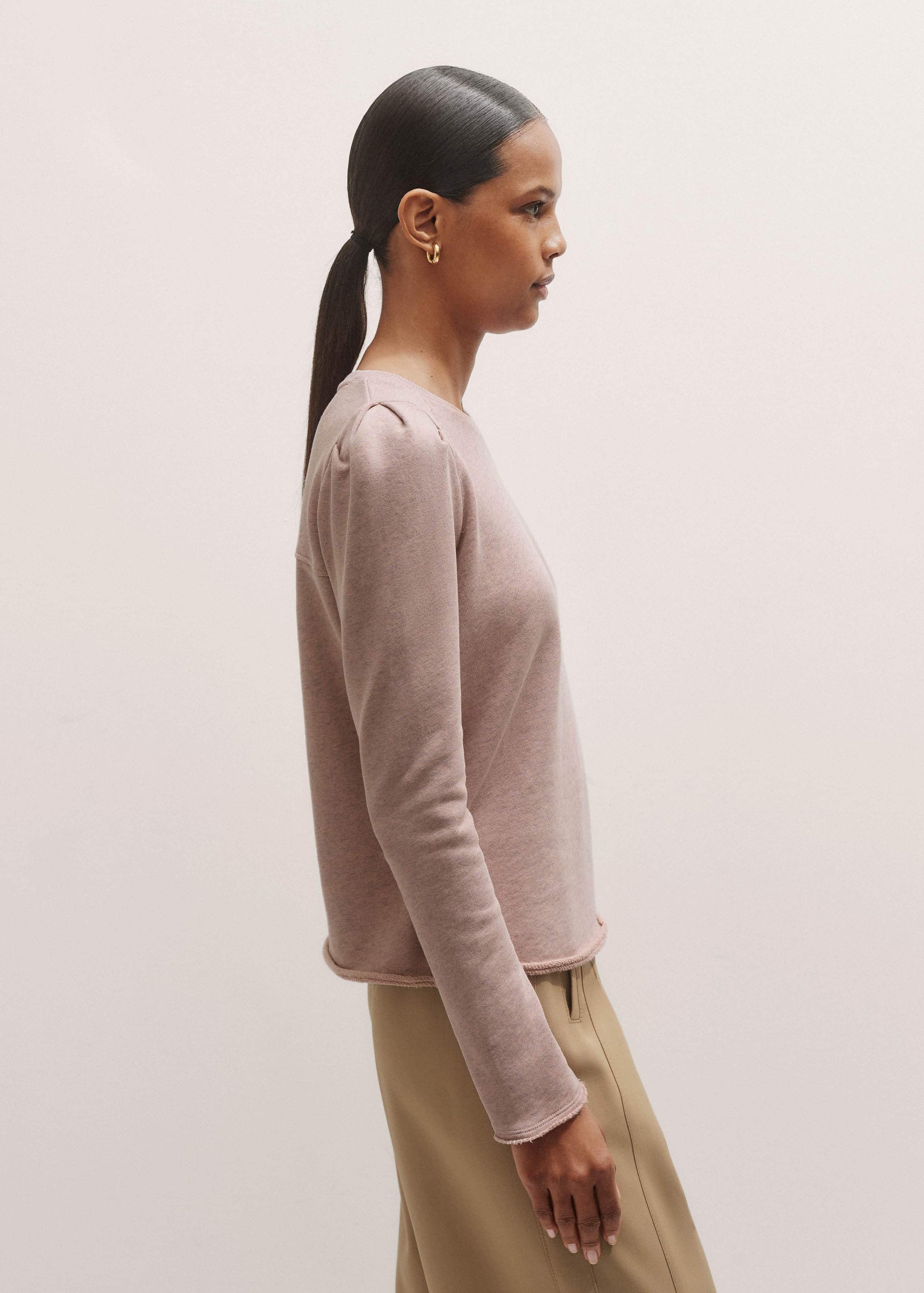 ME and EM Clothing Pink Raw Edge Feminine Sweatshirt