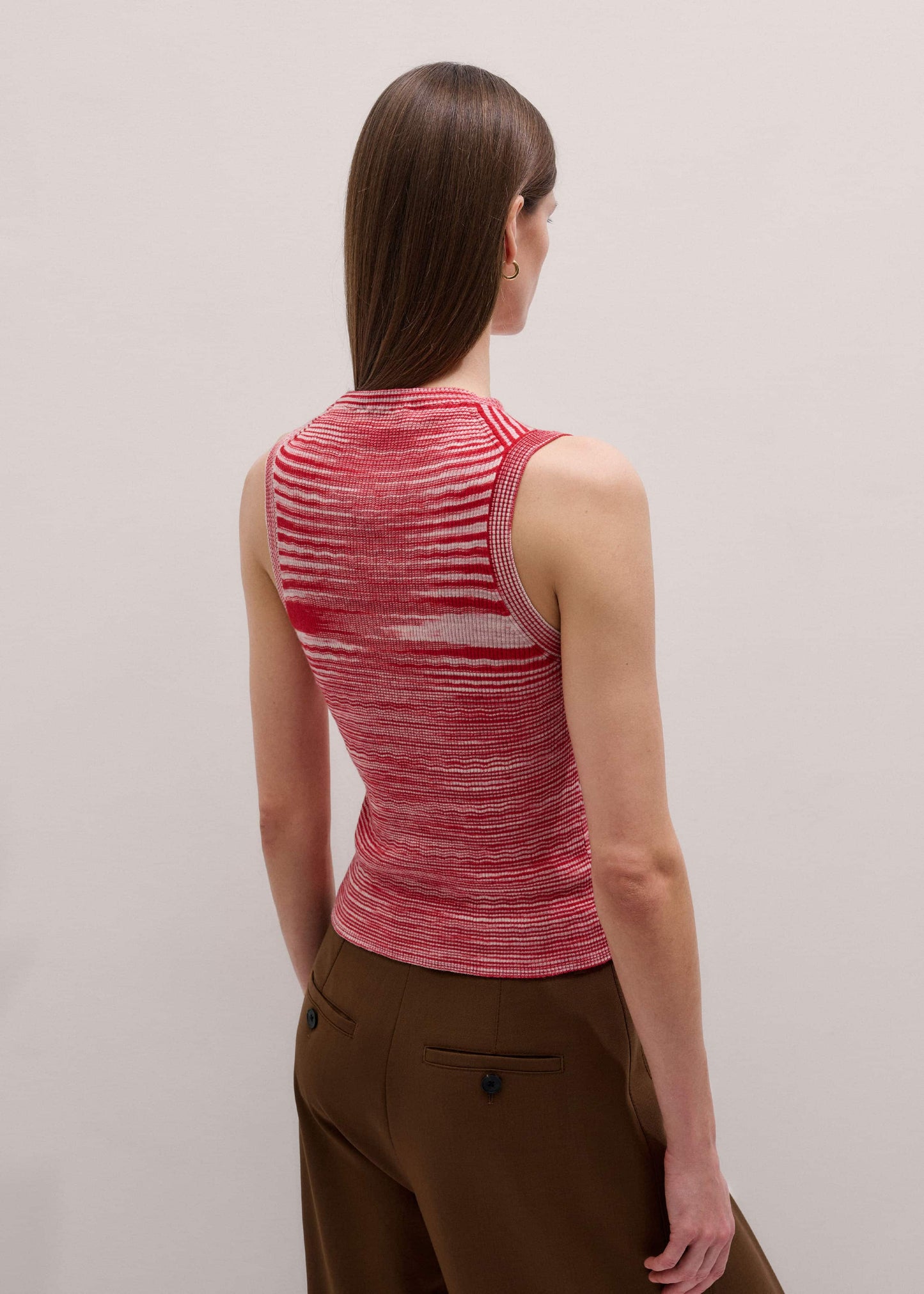 ME and EM Clothing Red Spacedye Slim Fit Knit Vest
