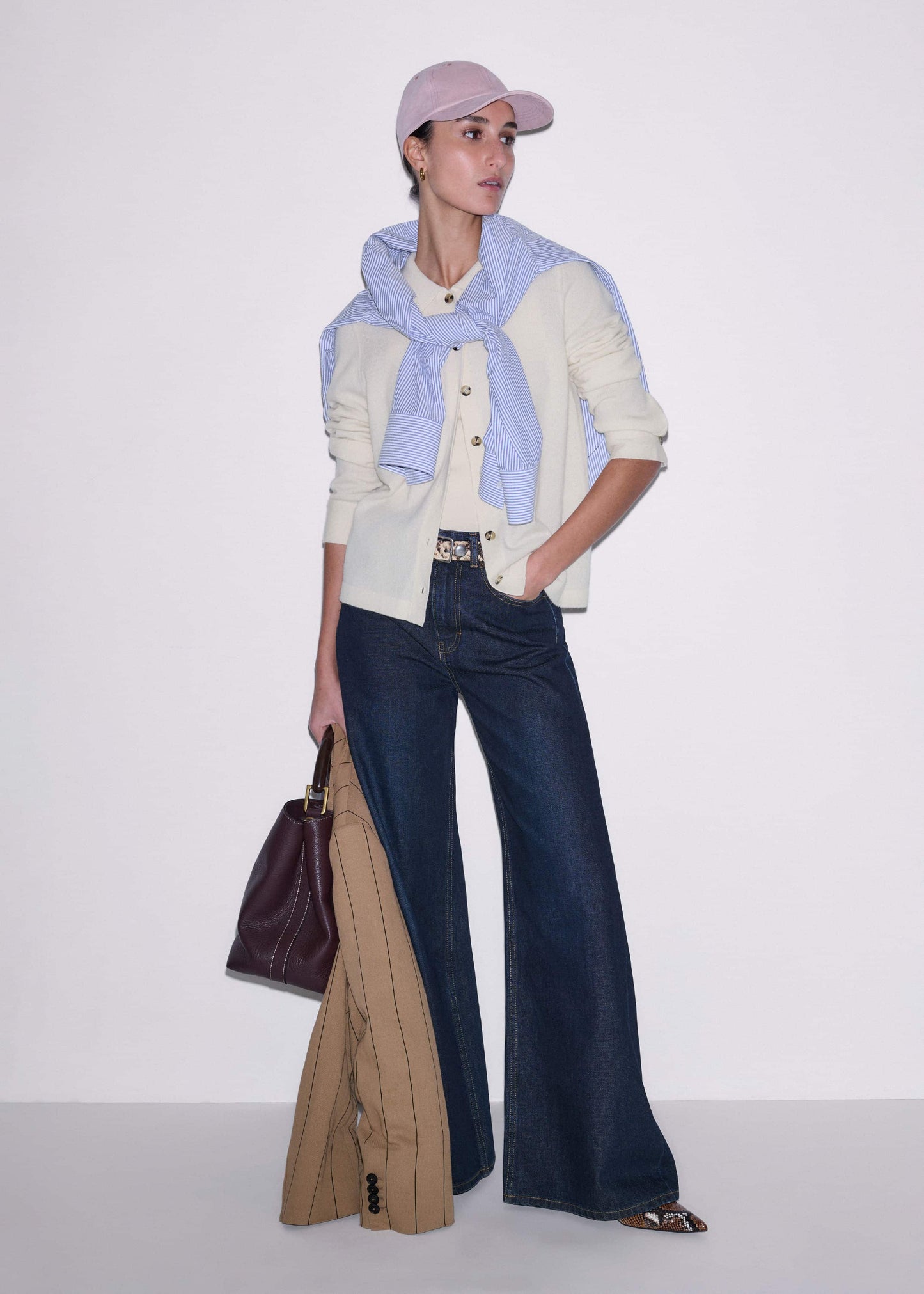ME and EM Clothing Cream Relaxed Knit Shirt