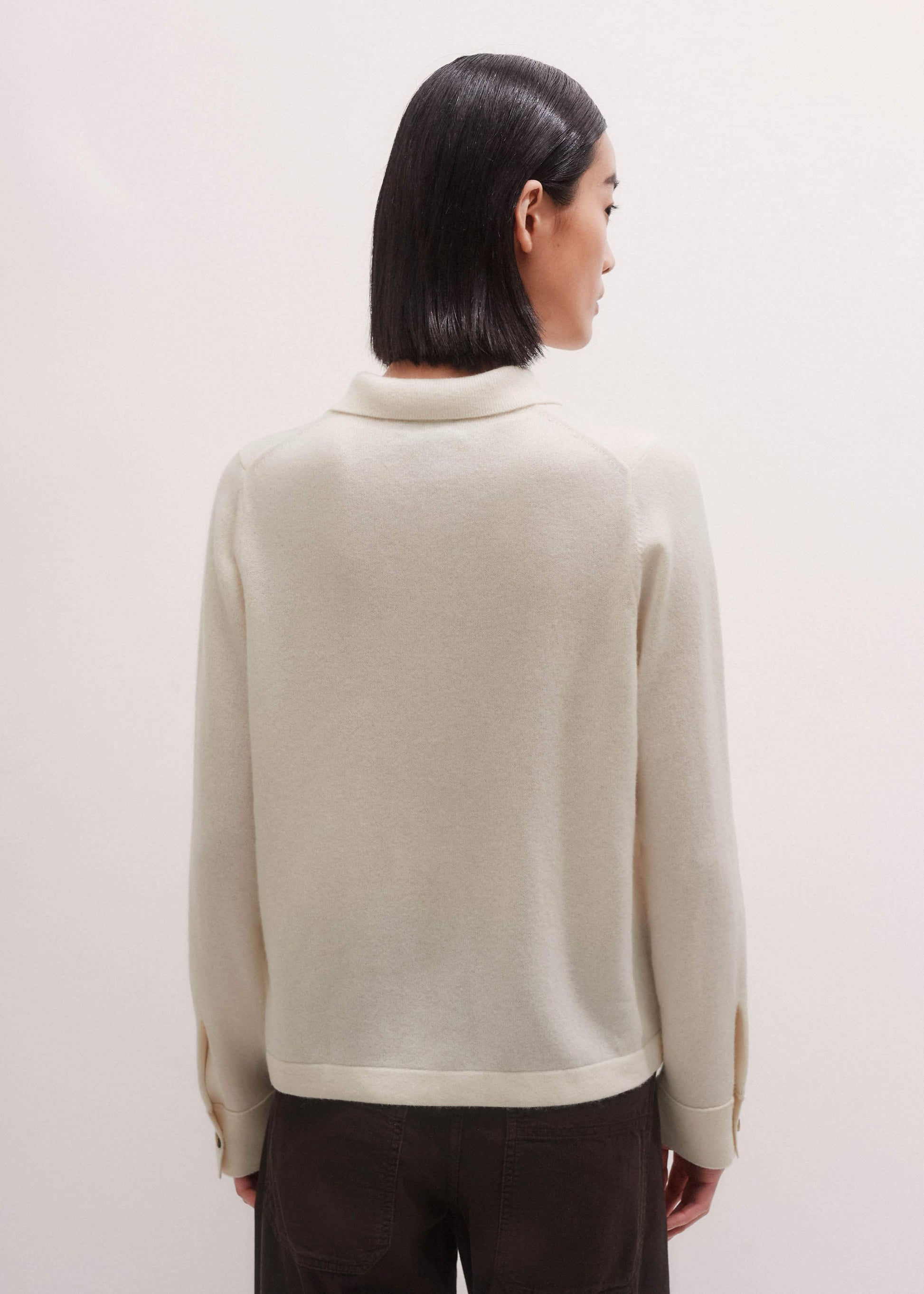 ME and EM Clothing Cream Relaxed Knit Shirt