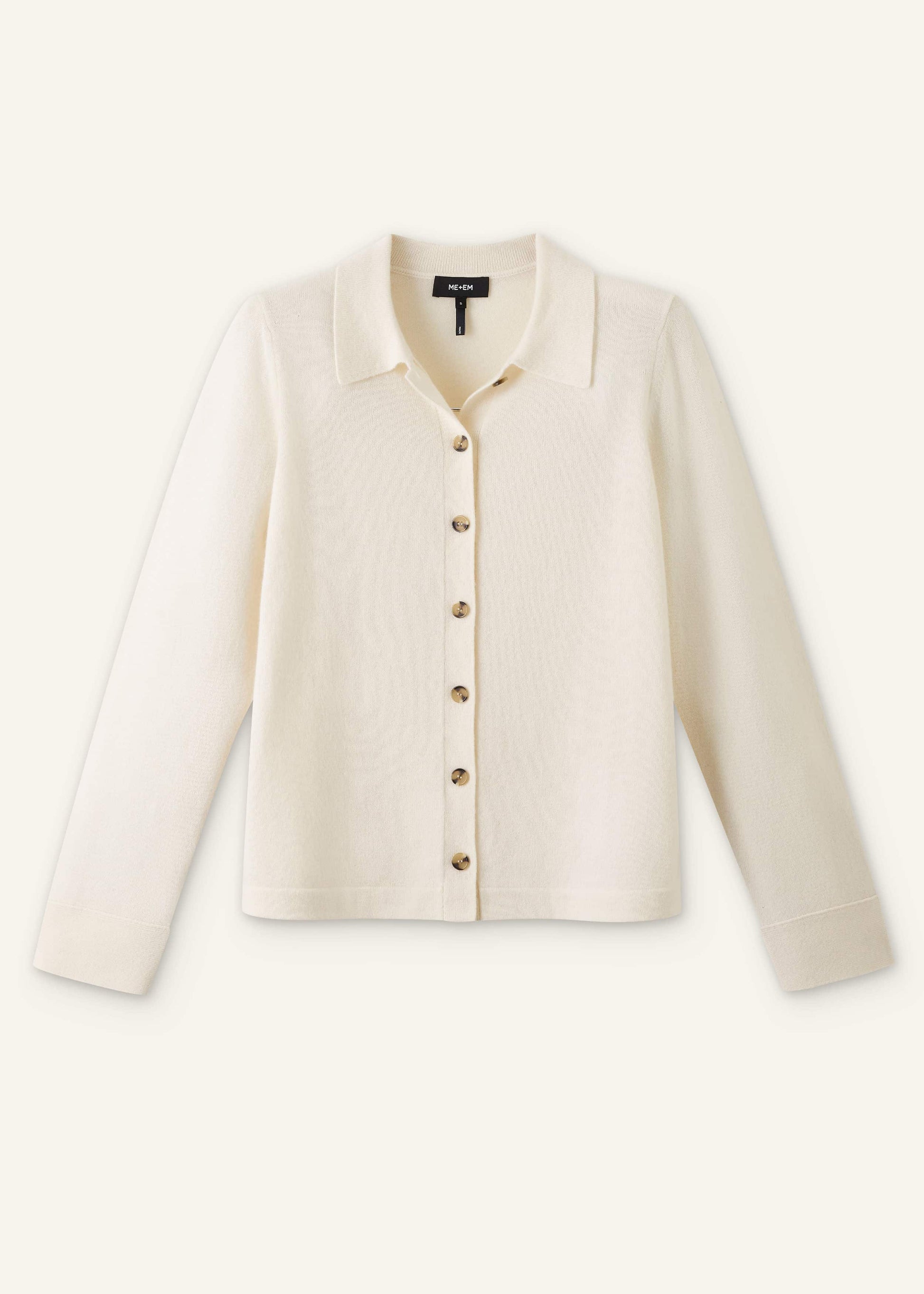 ME and EM Clothing Cream Relaxed Knit Shirt