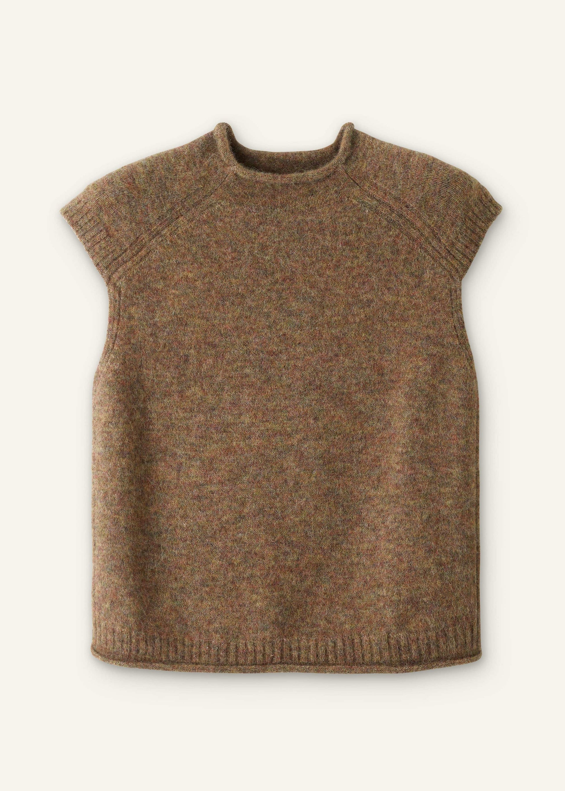 ME and EM Clothing Brown Roll Trim Straight Layering Sweater Vest