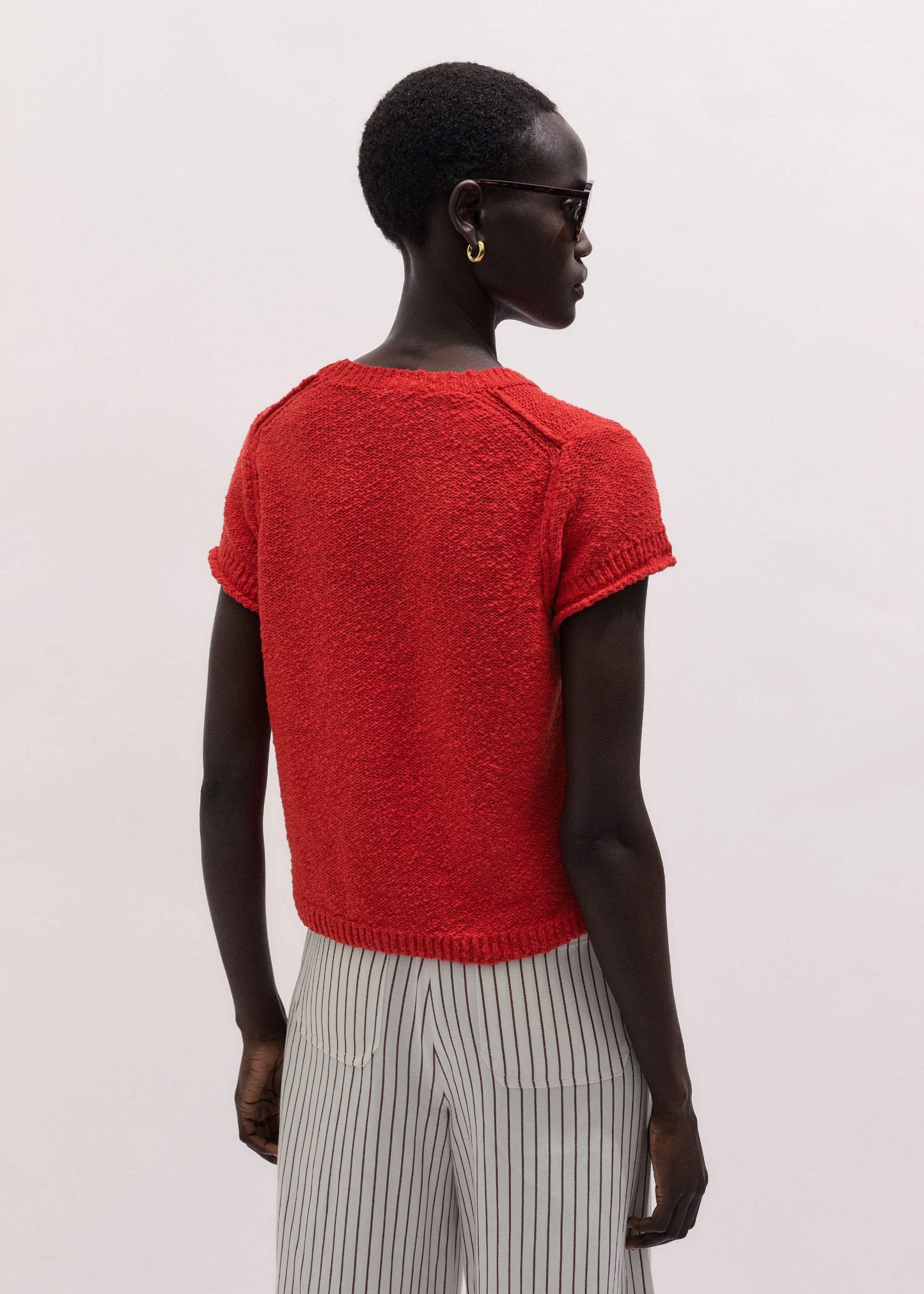 ME and EM Clothing Red Bouclé Straight Baby Tee
