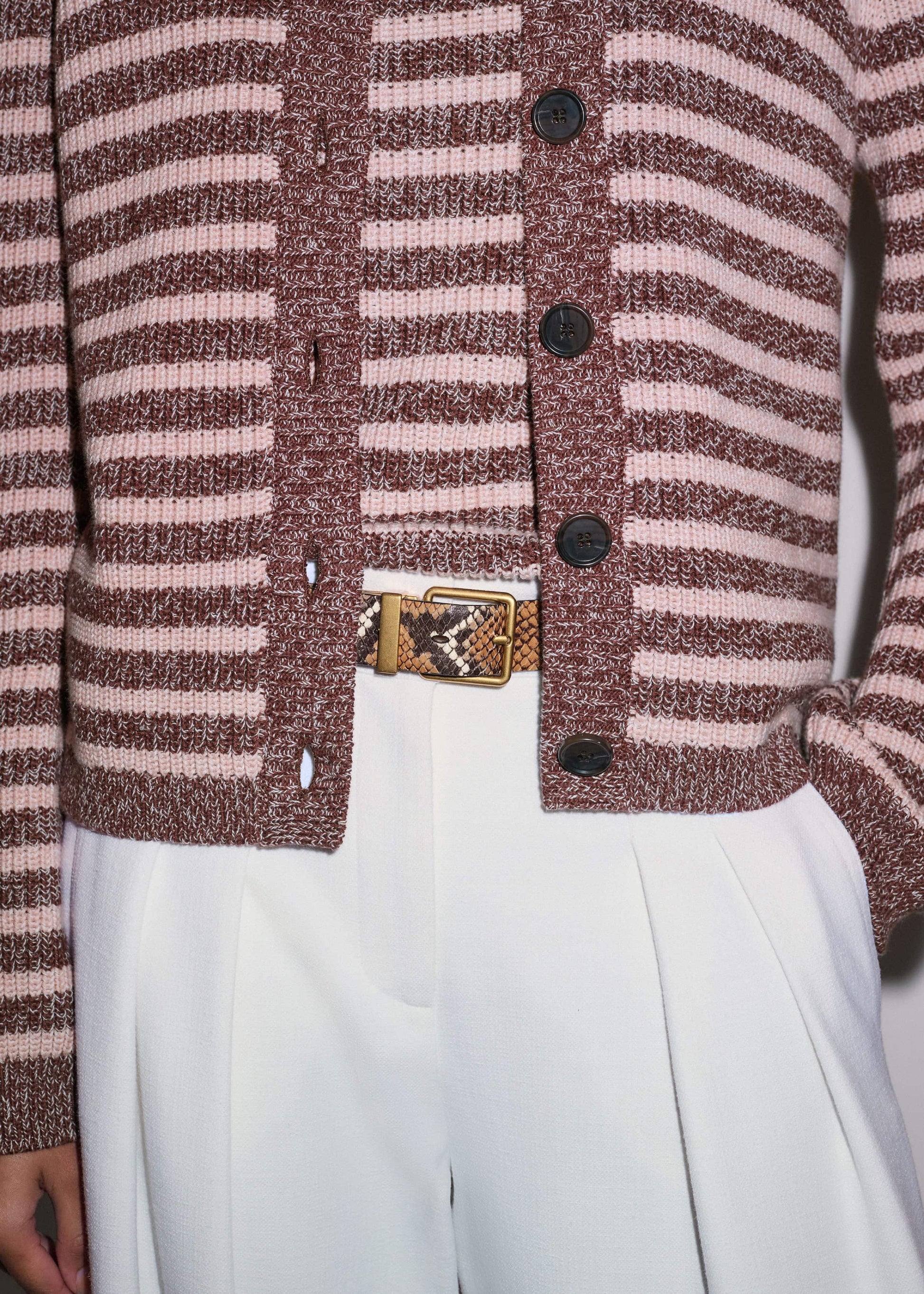 ME and EM Clothing Cinnamon Brown Straight Cardigan