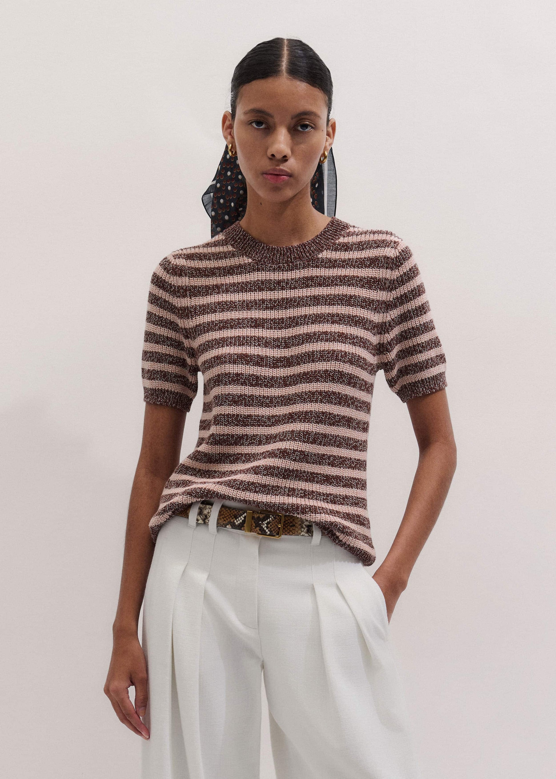 ME and EM Clothing Cinnamon Brown Straight Knit Tee
