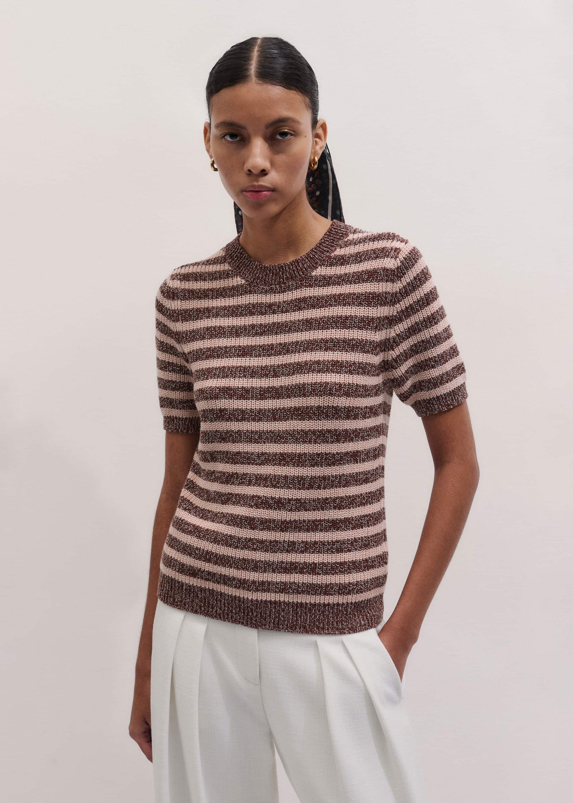 ME and EM Clothing Cinnamon Brown Straight Knit Tee