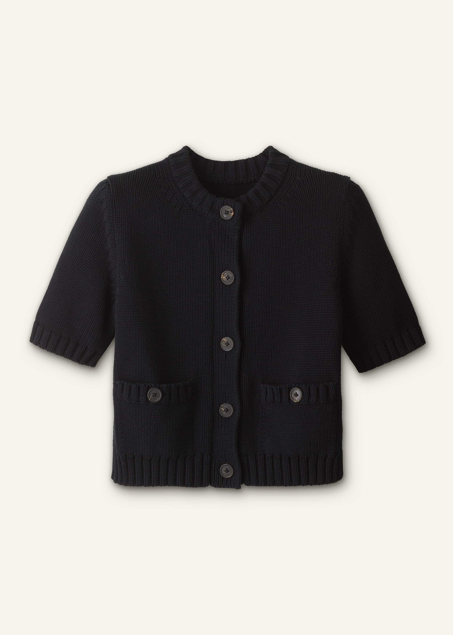 ME and EM Clothing Black Straight Knit Cardigan