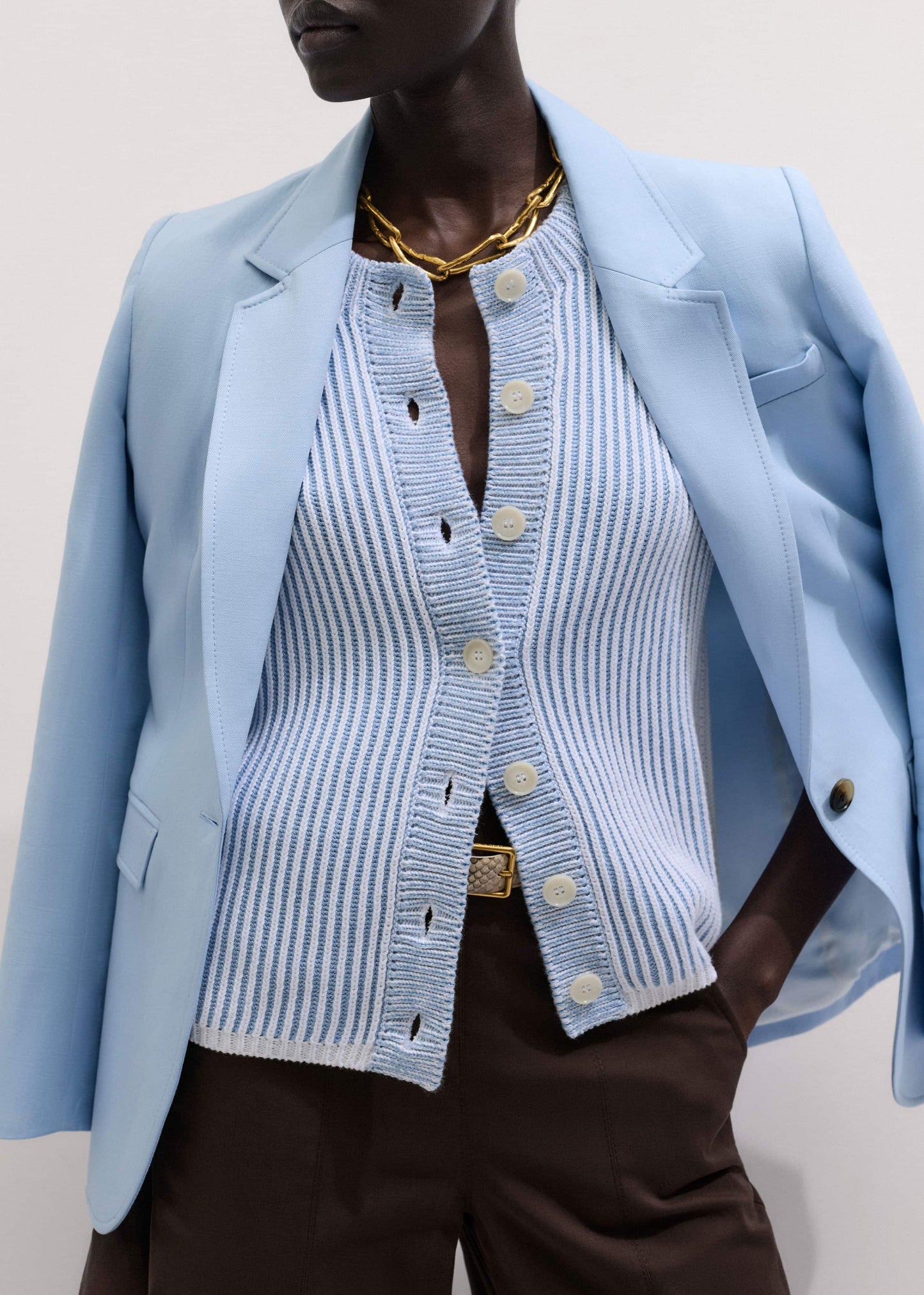 ME and EM Clothing Blue Soft Touch Cardigan