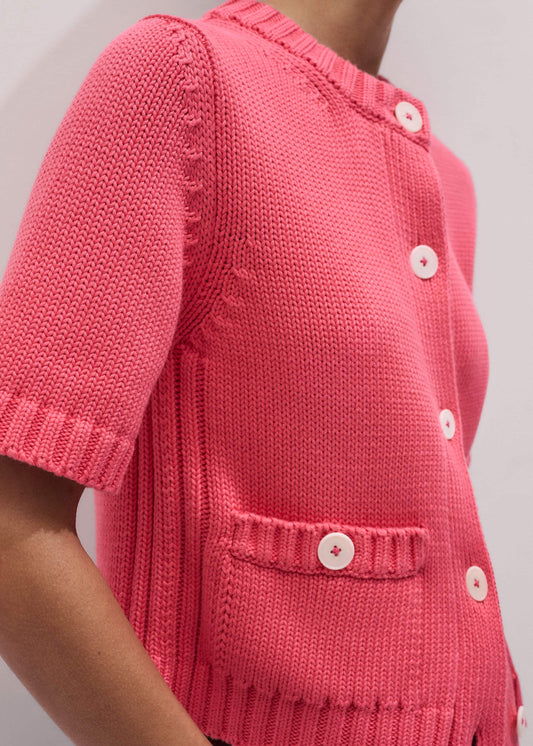 ME and EM Clothing Pink Straight Knit Cardigan