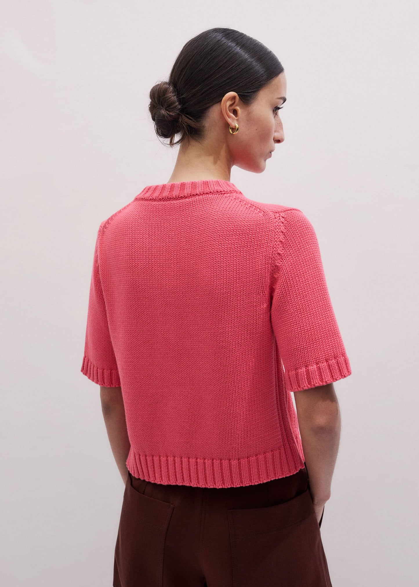 ME and EM Clothing Pink Straight Knit Cardigan