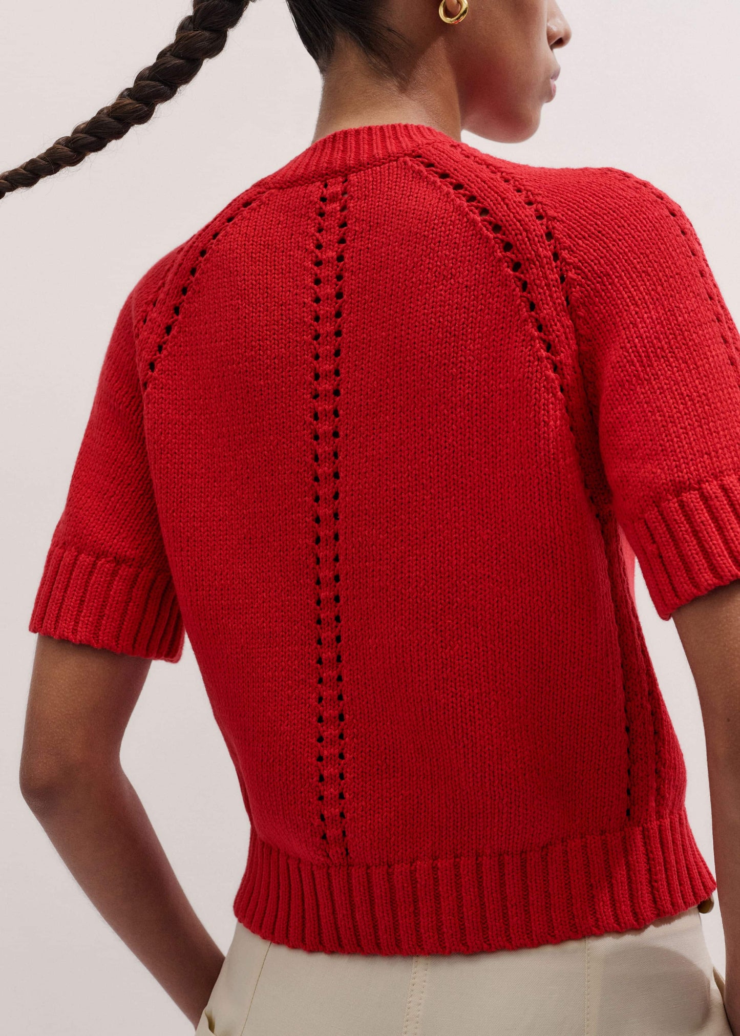 ME and EM Clothing Red Short Sleeve Cardigan