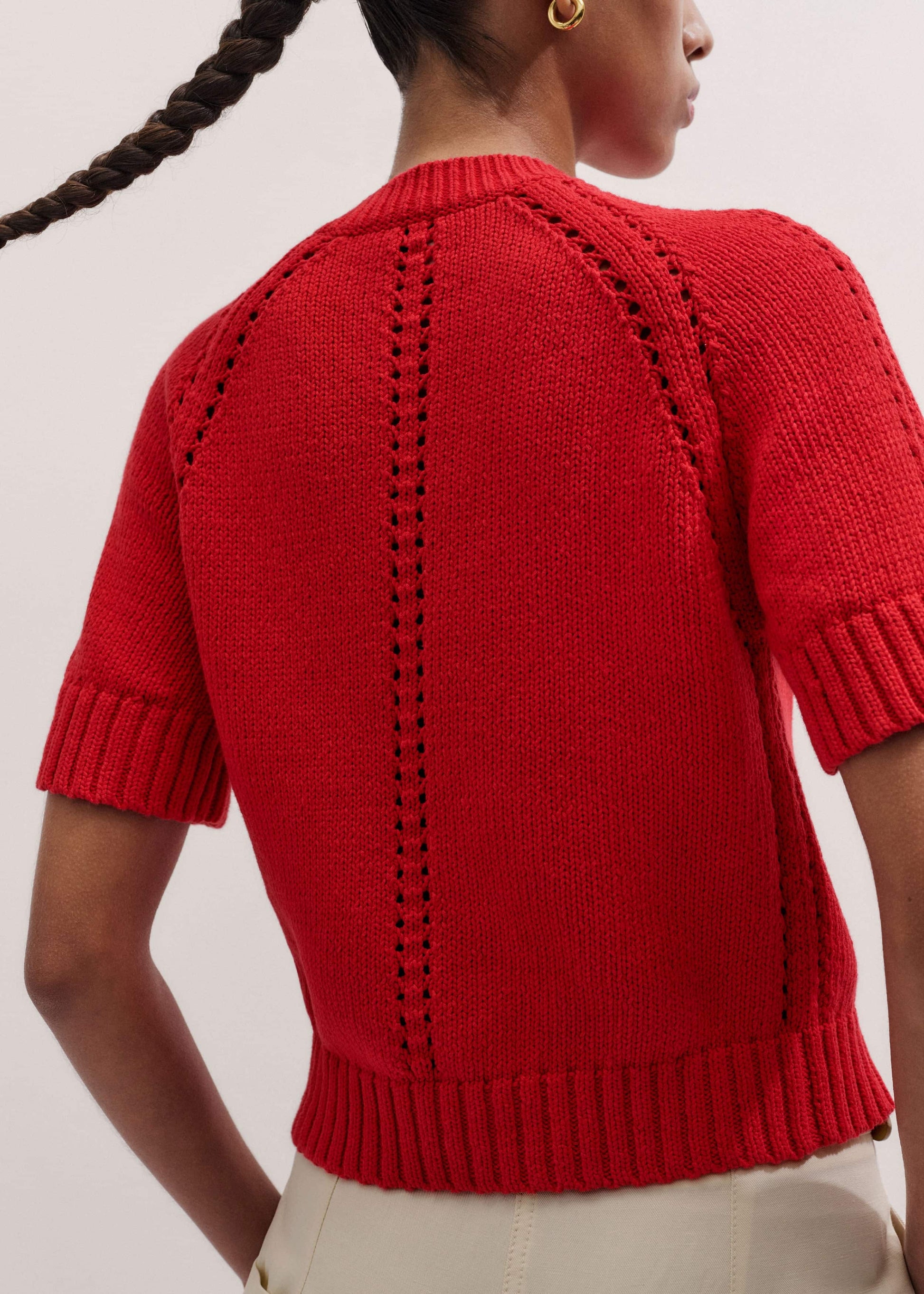 ME and EM Clothing Red Short Sleeve Cardigan