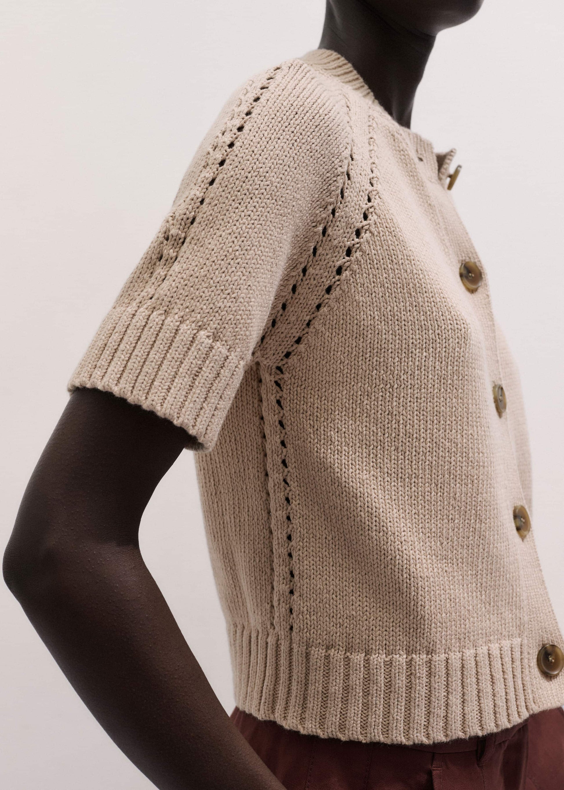 ME and EM Clothing Stone Short Sleeve Cardigan