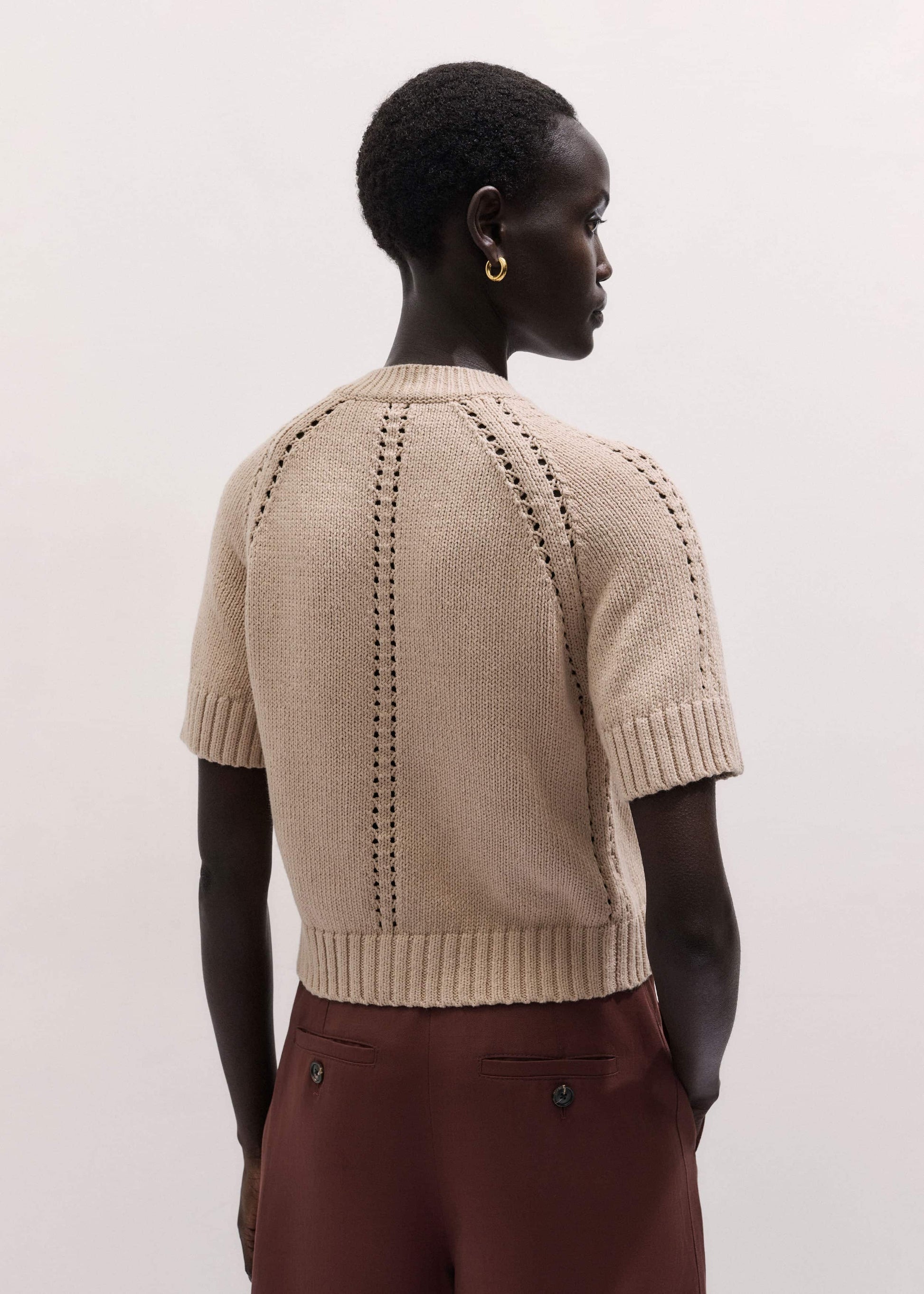 ME and EM Clothing Stone Short Sleeve Cardigan