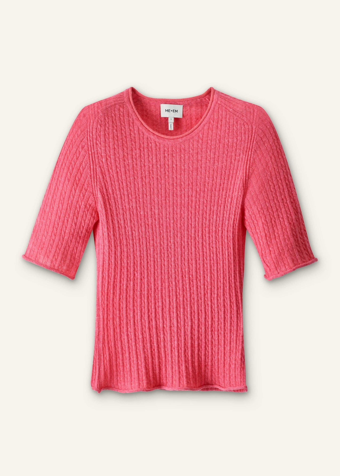 ME and EM Clothing Pink Lofty Cable Slim Tee
