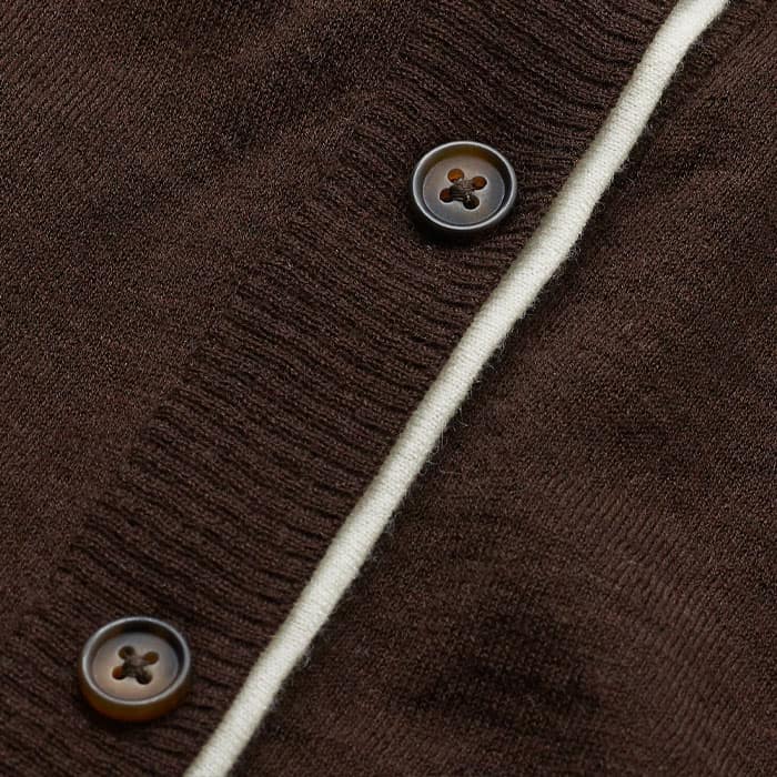 ME and EM Clothing Brown Barely There Contrast Slim Cardigan