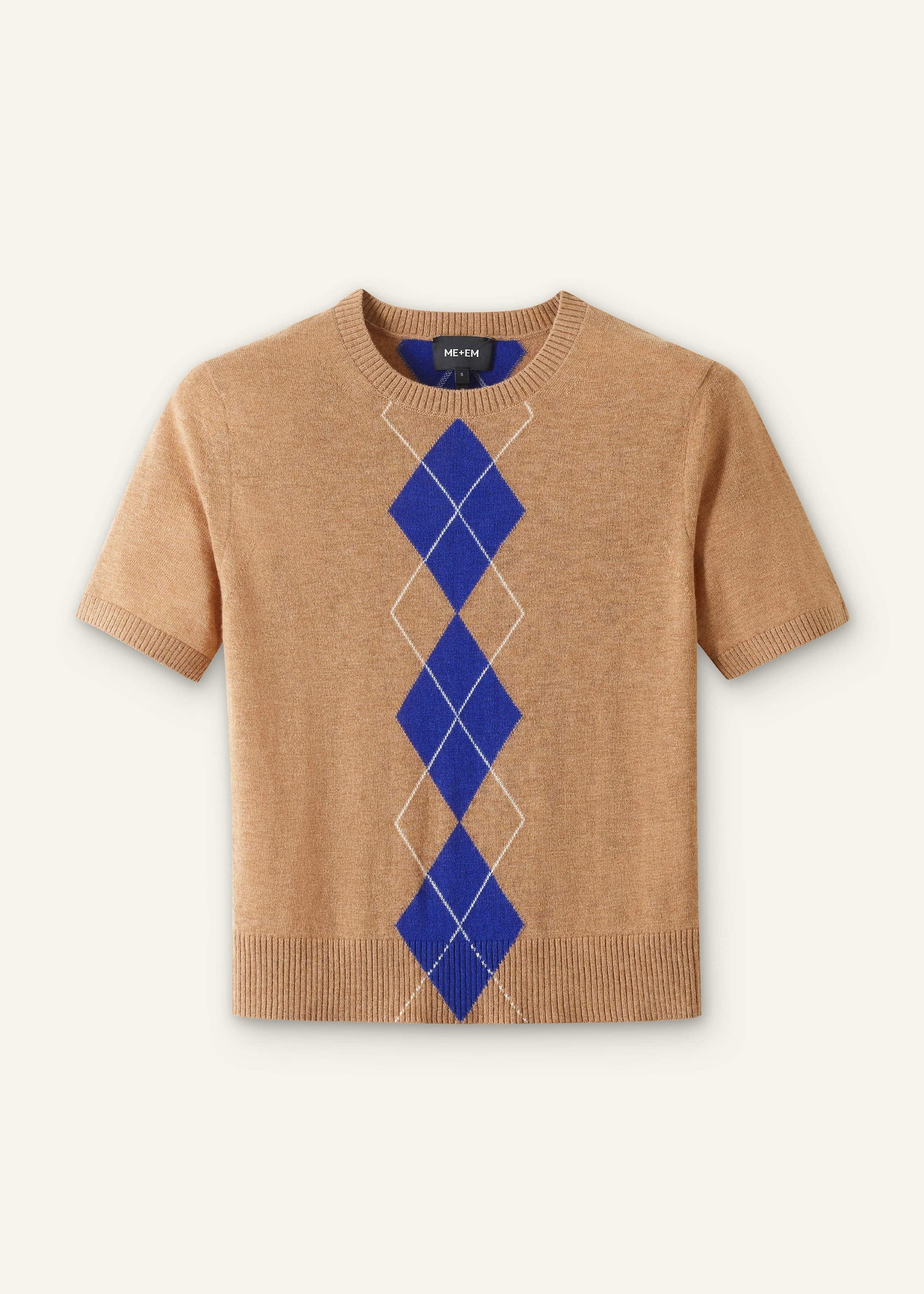 ME and EM Clothing Brown Fine Argyle Slim Tee