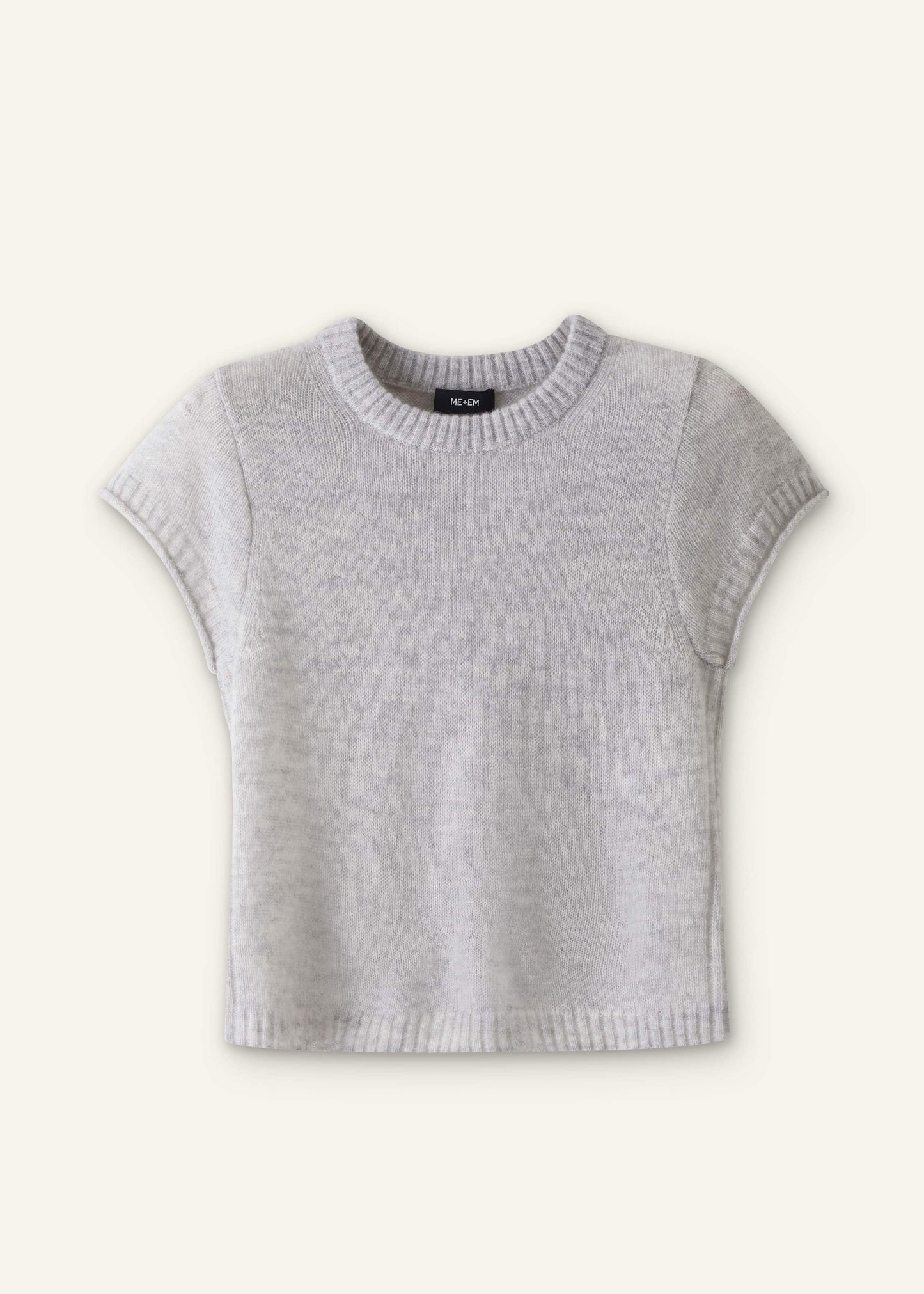 ME and EM Clothing Gray Merino Cashmere Silk Straight Baby Tee