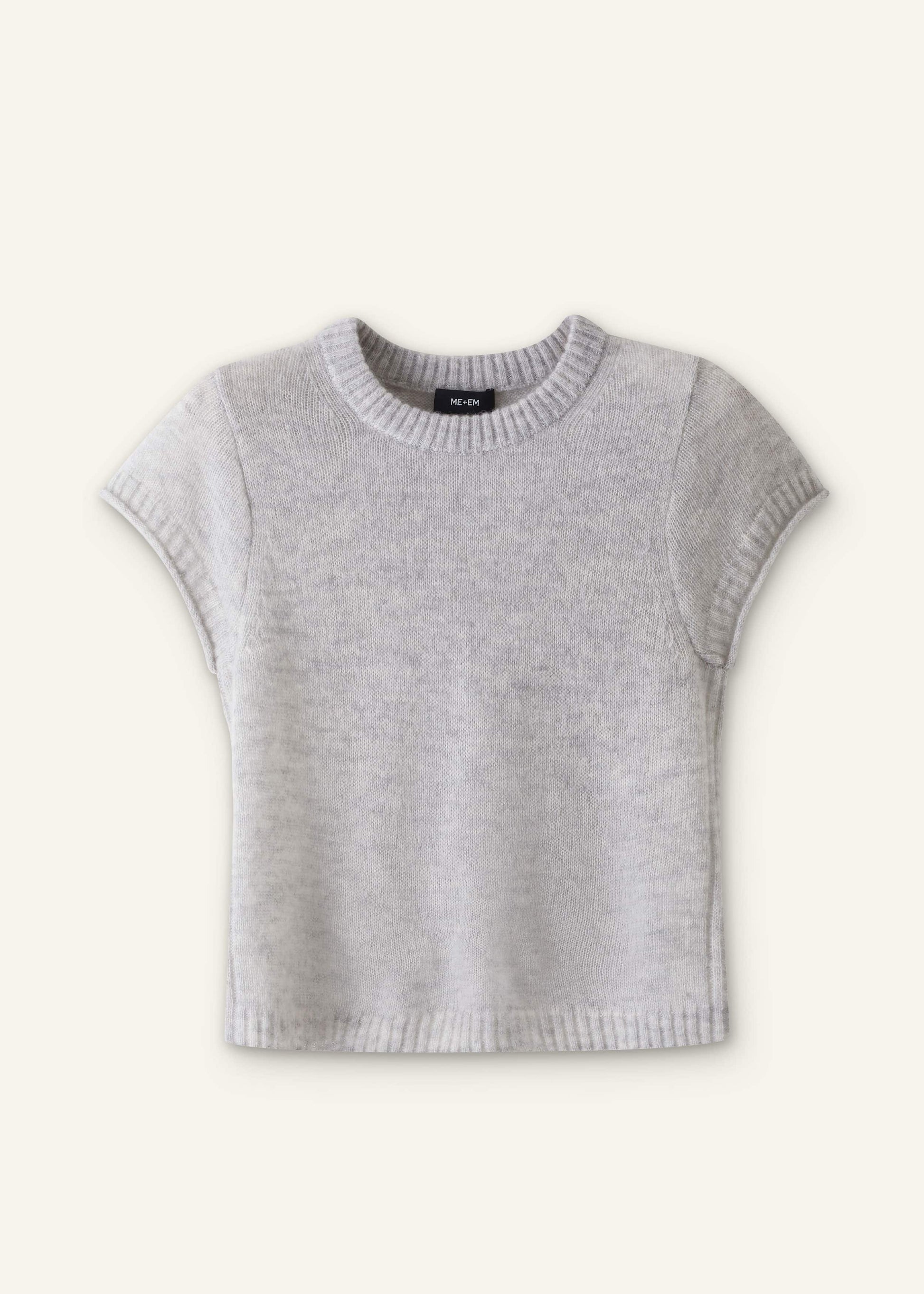ME and EM Clothing Gray Merino Cashmere Silk Straight Baby Tee