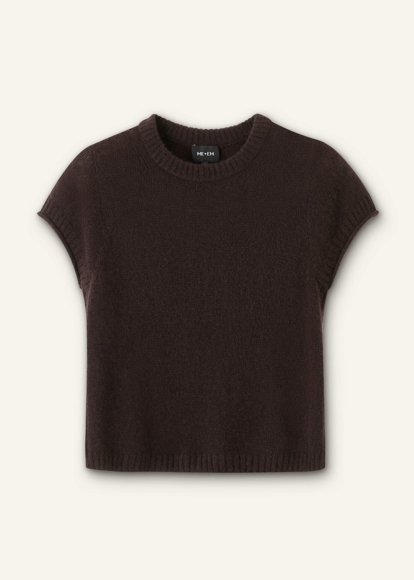 ME and EM Clothing Brown Merino Cashmere Silk Straight Baby Tee