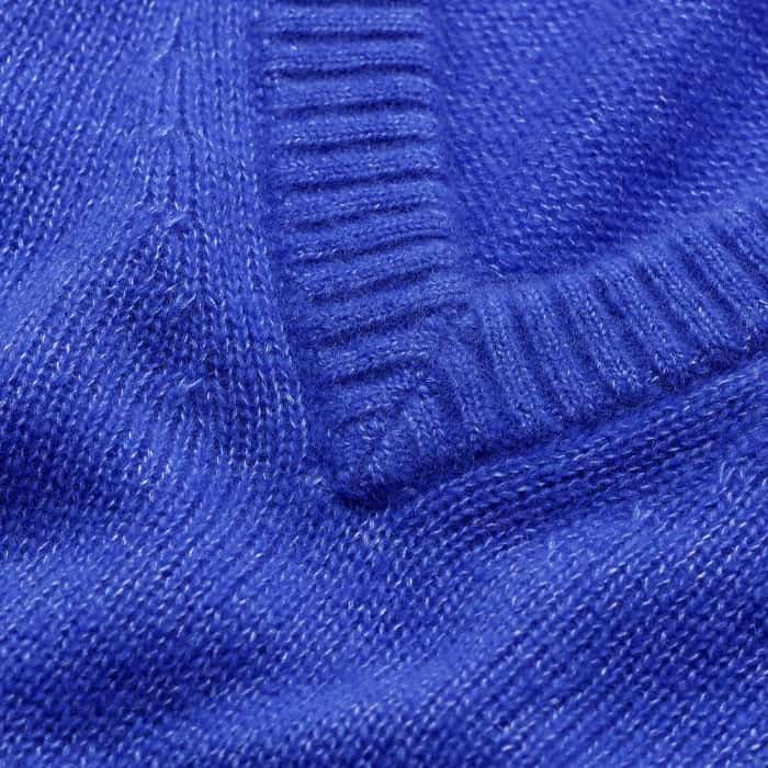 ME and EM Clothing Blue Merino Cashmere Silk V-Neck Baby Tee