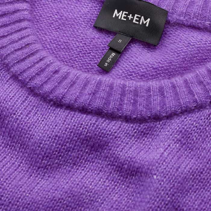 ME and EM Clothing Purple Merino Cashmere Silk Straight Baby Tee