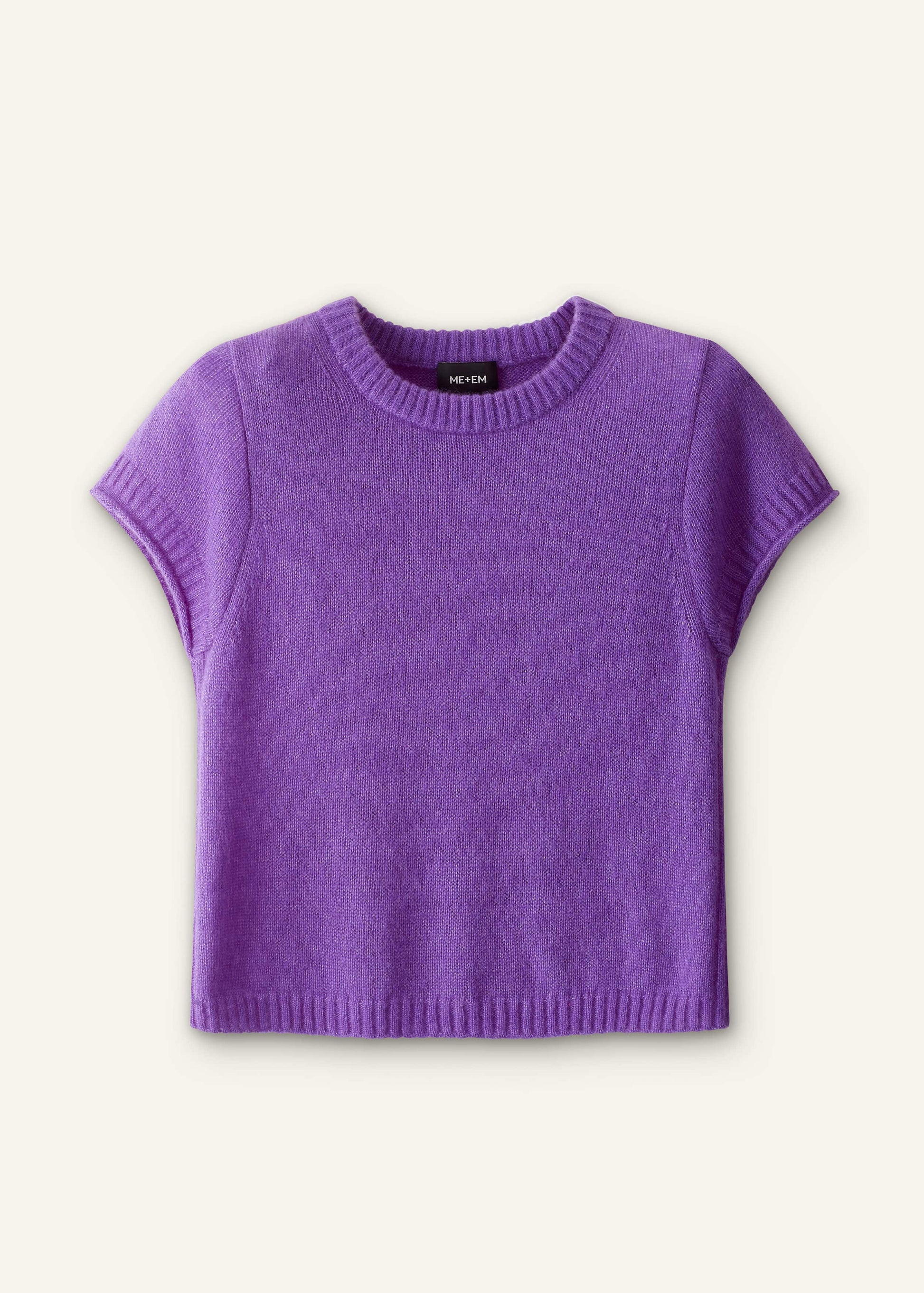 ME and EM Clothing Purple Merino Cashmere Silk Straight Baby Tee