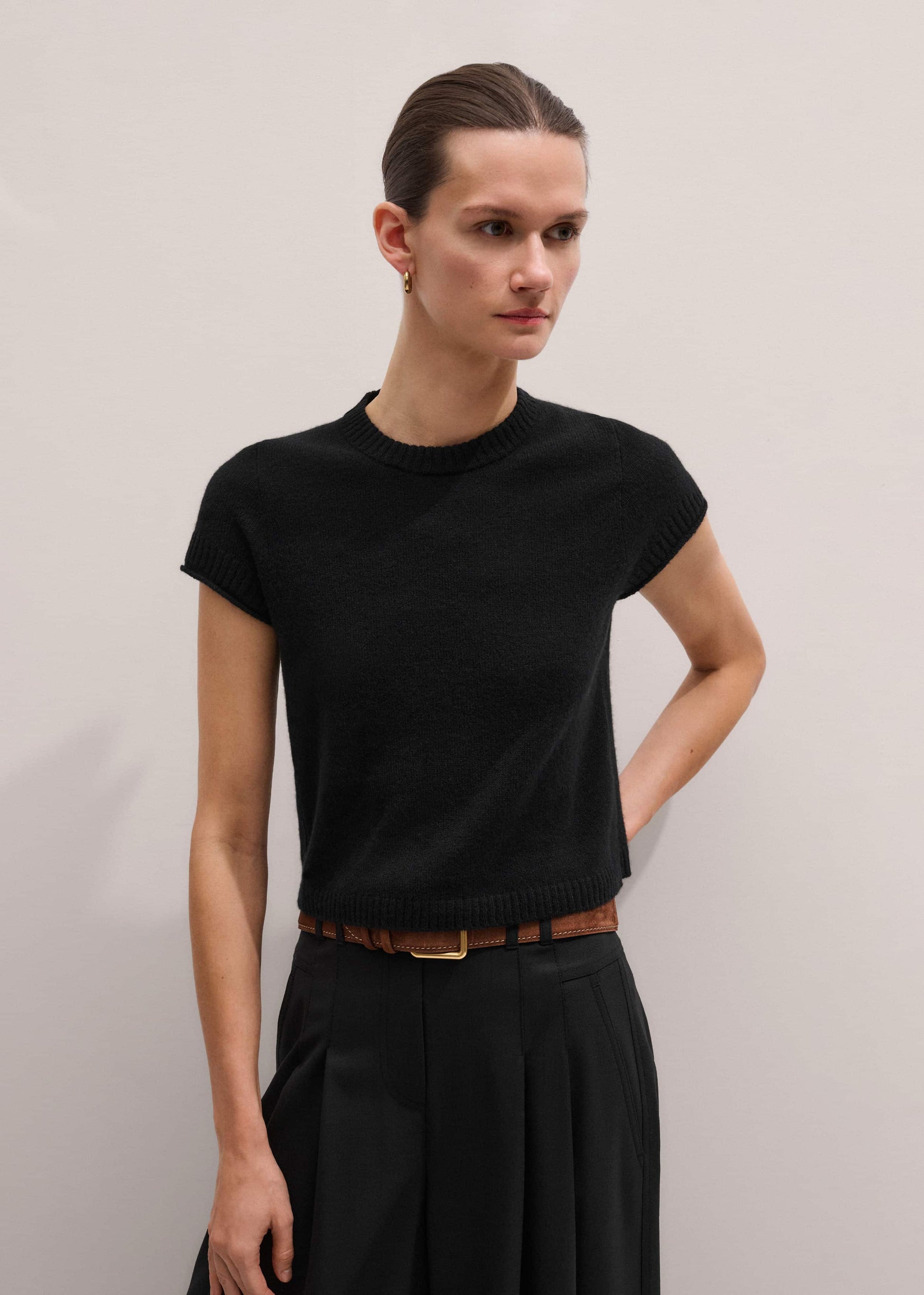 ME and EM Clothing Black Cashmere Baby Tee