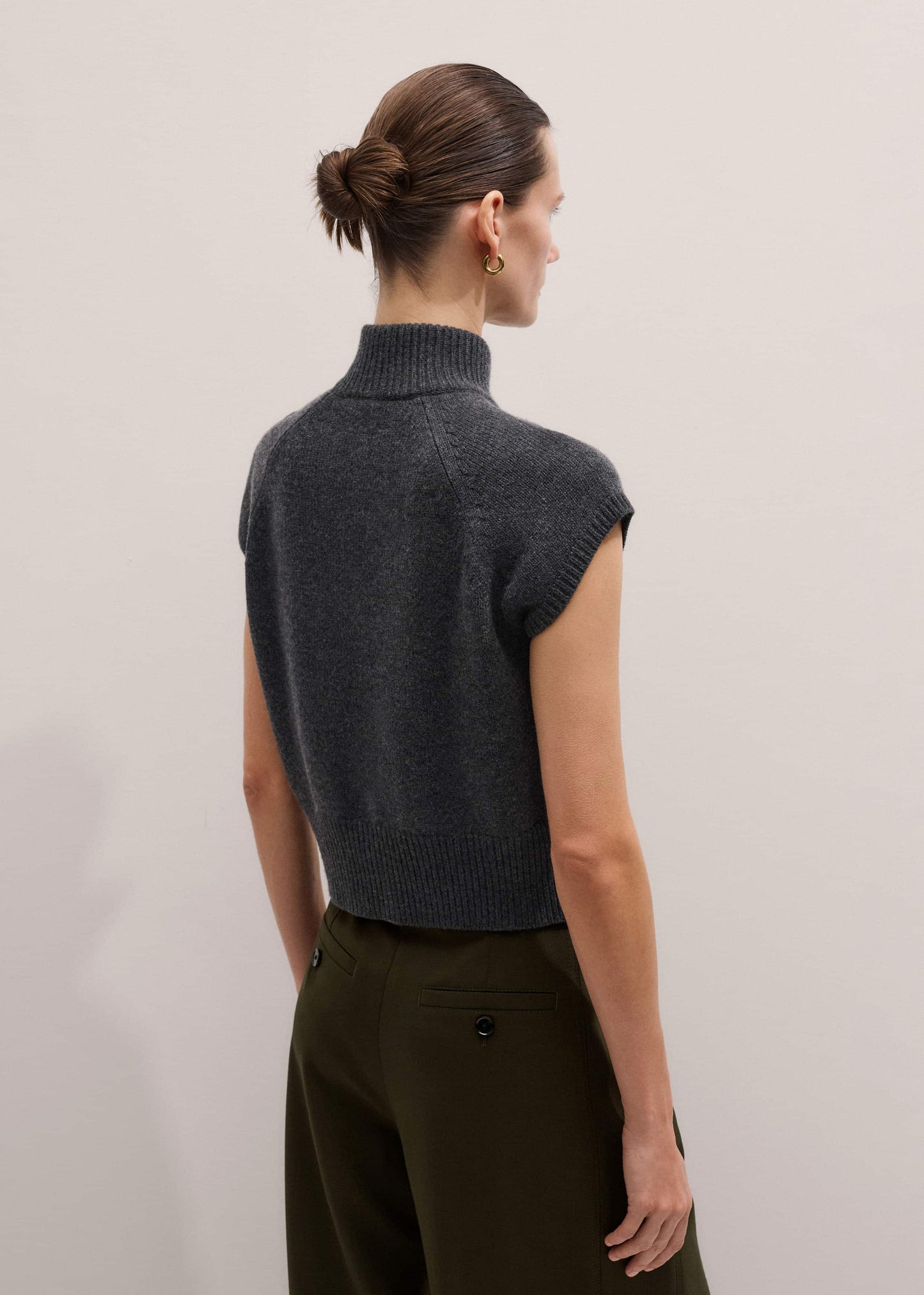 ME and EM Clothing Grey High Neck Relaxed Vest