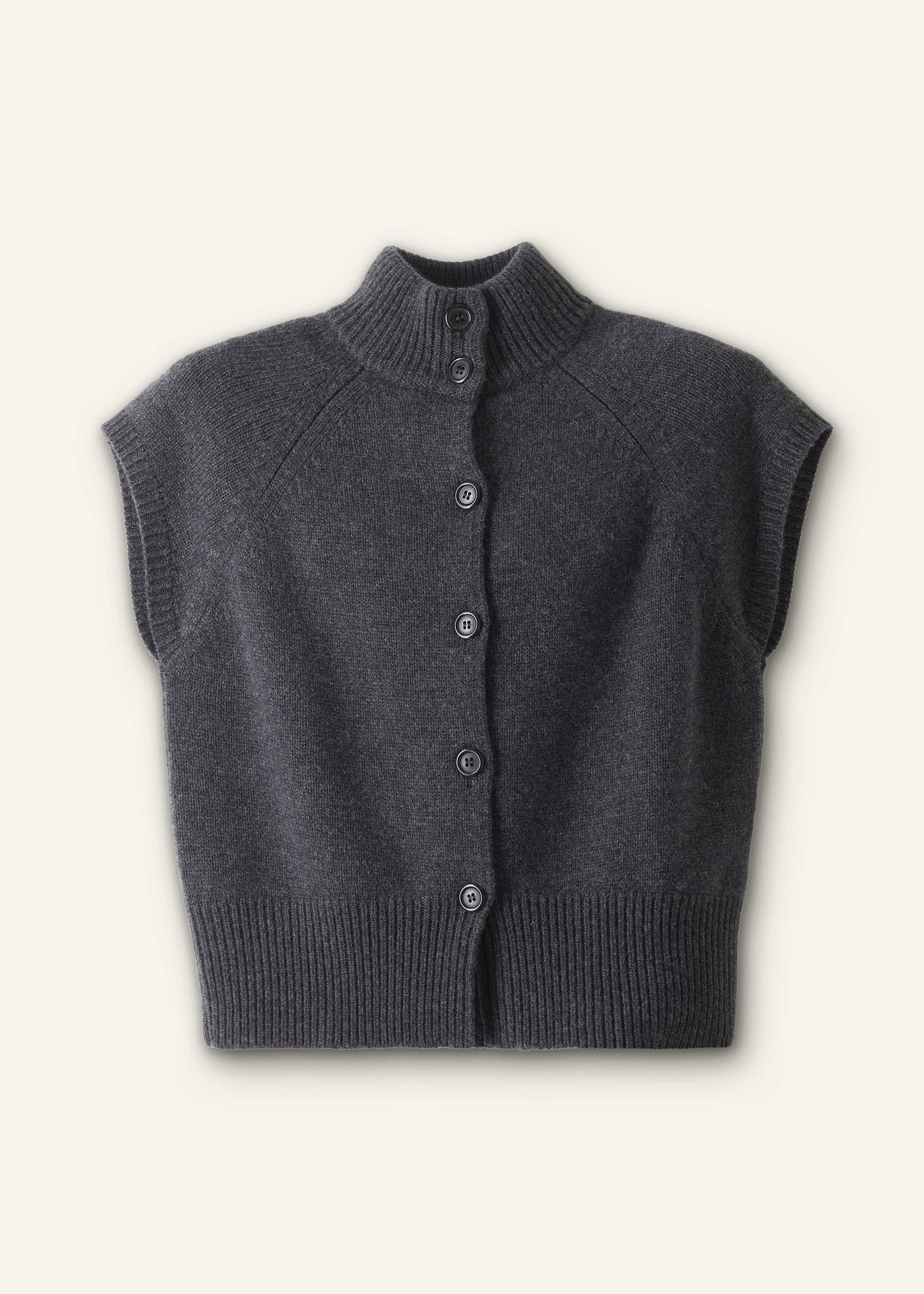 ME and EM Clothing Grey High Neck Relaxed Vest