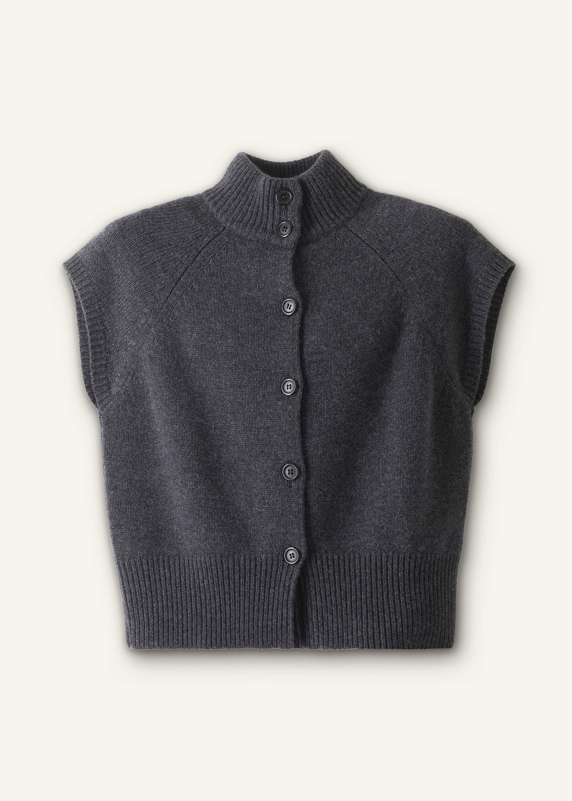 ME and EM Clothing Grey High Neck Relaxed Vest
