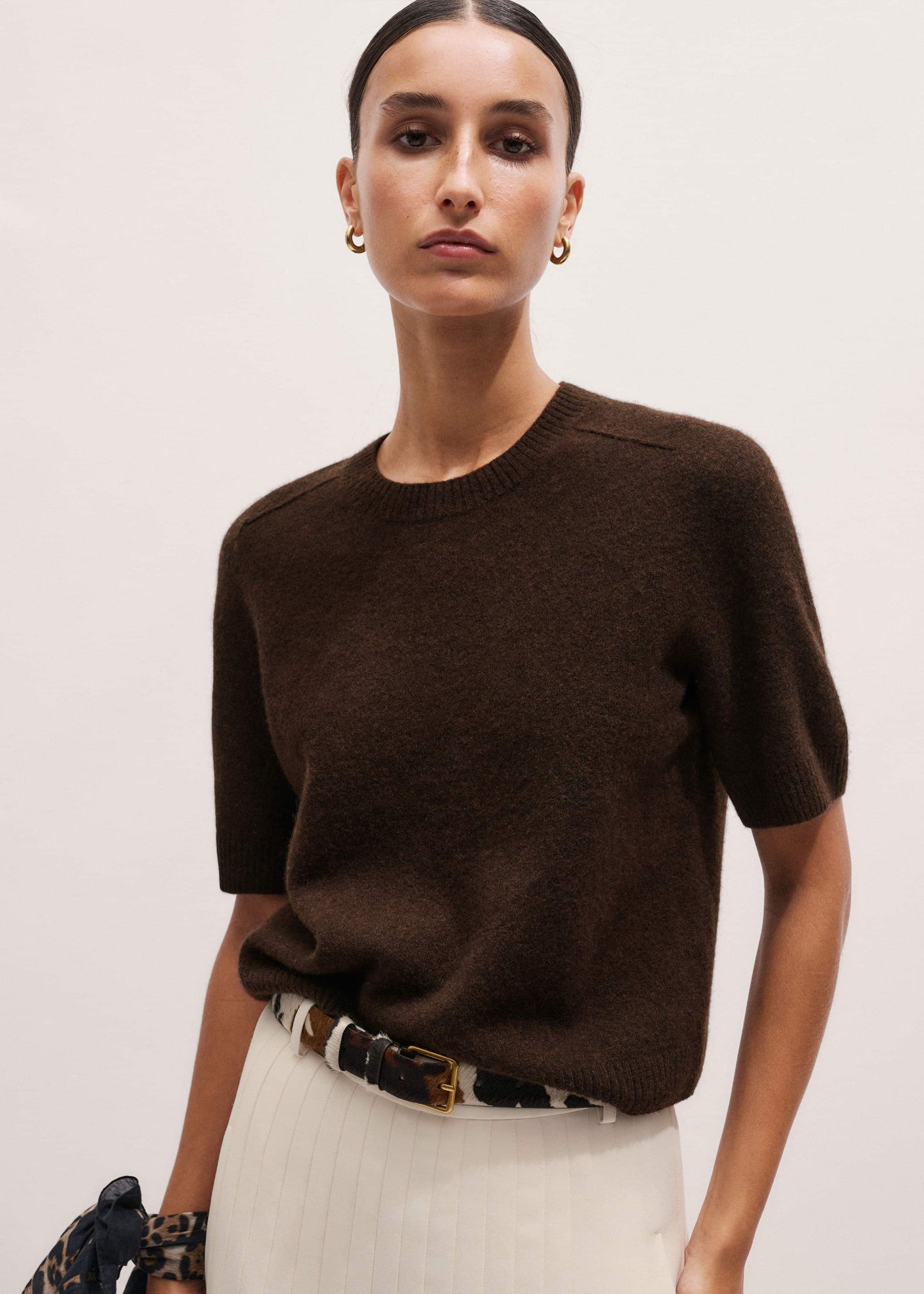ME and EM Clothing Brown Felted Knit Tee