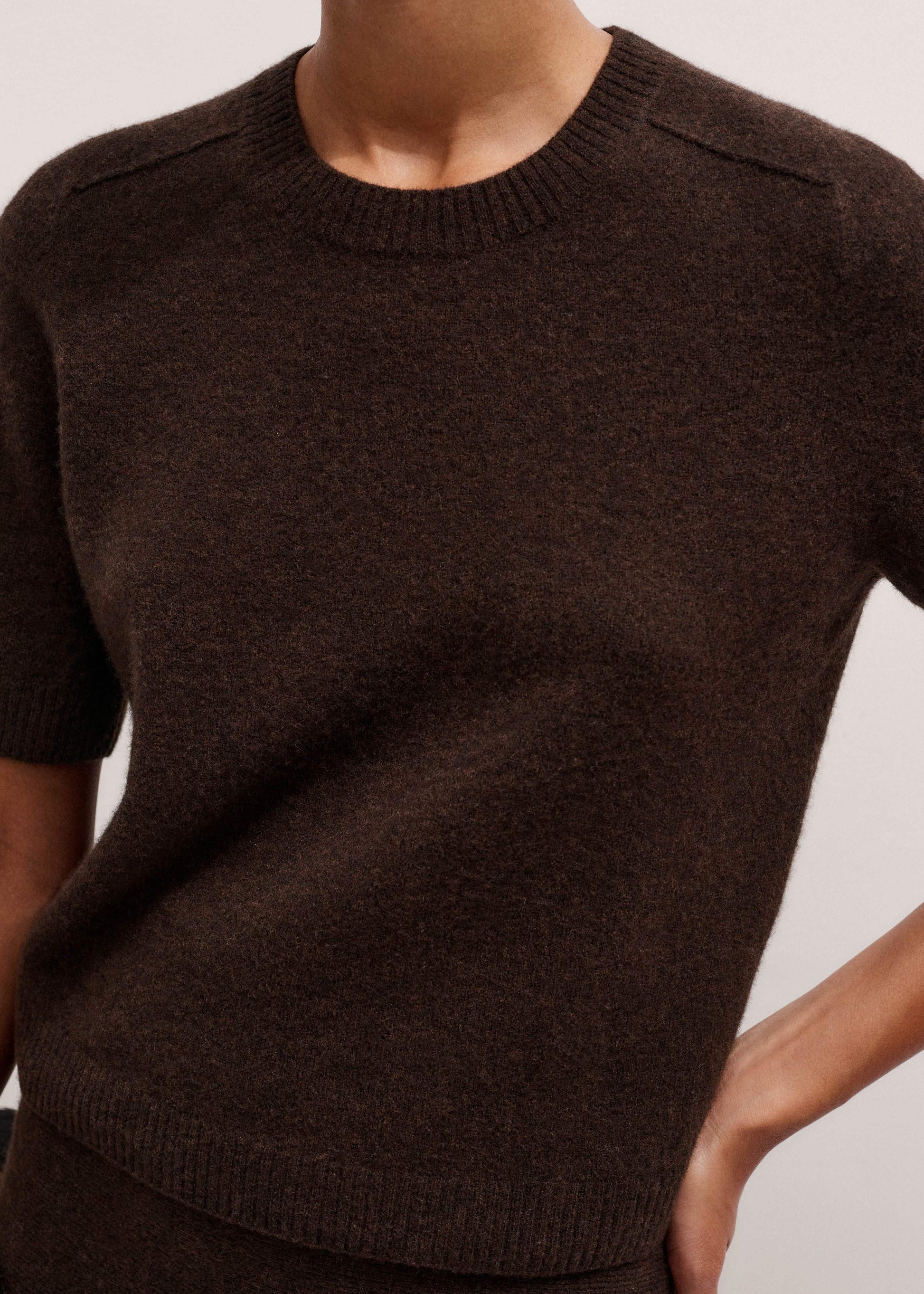 ME and EM Clothing Brown Felted Knit Tee