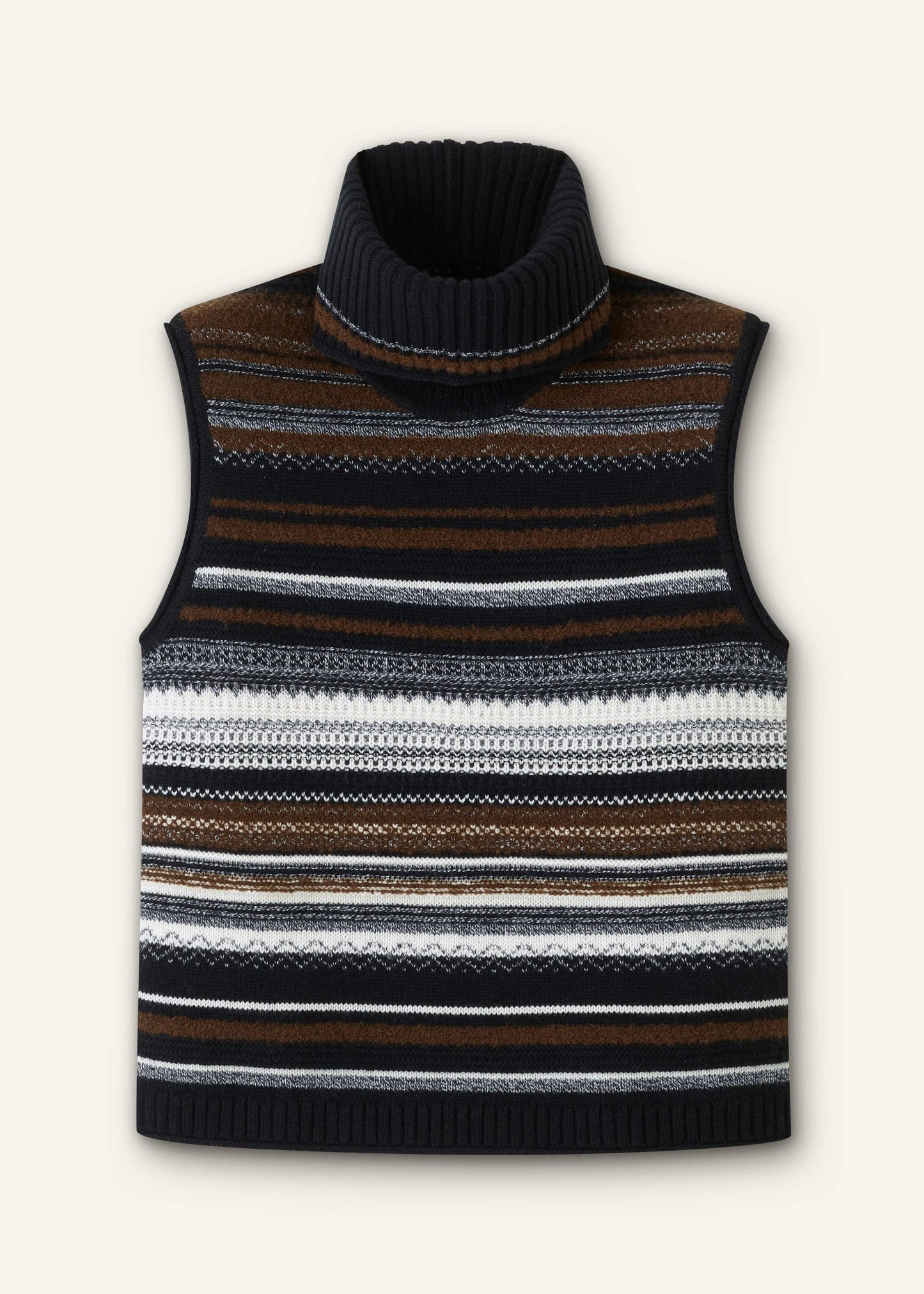 ME and EM Clothing Black Textured Stitch Straight Sweater Vest + Snood