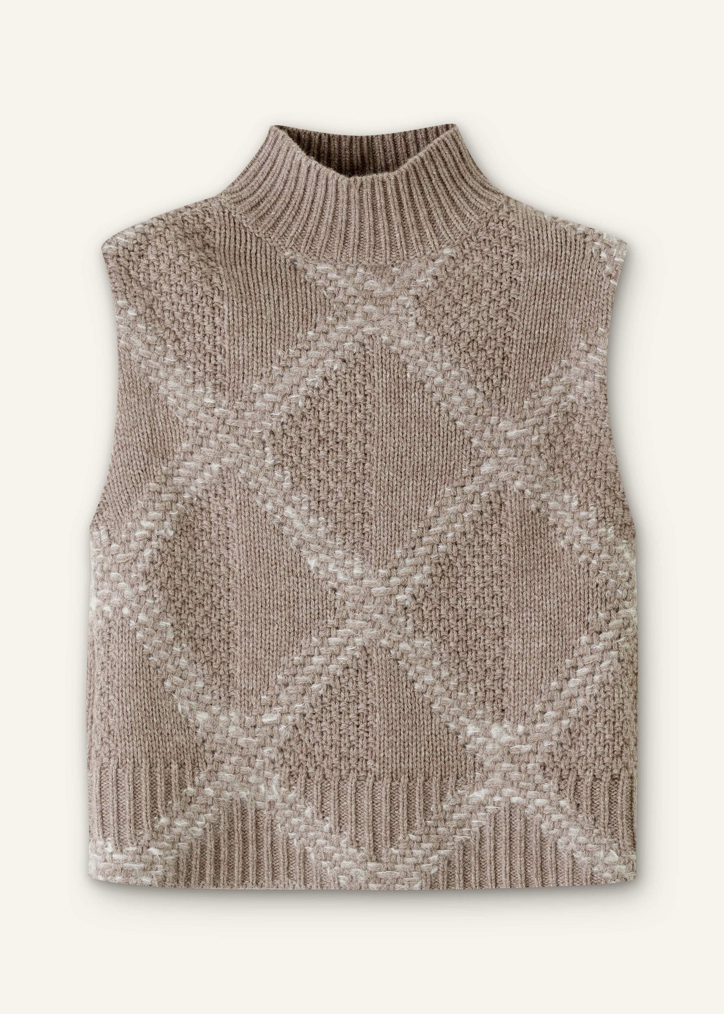 ME and EM Clothing Brown Merino Statement Textured Argyle Sweater Vest