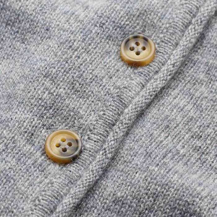 ME and EM Clothing Gray Cashmere Roll Trim Straight Cardigan