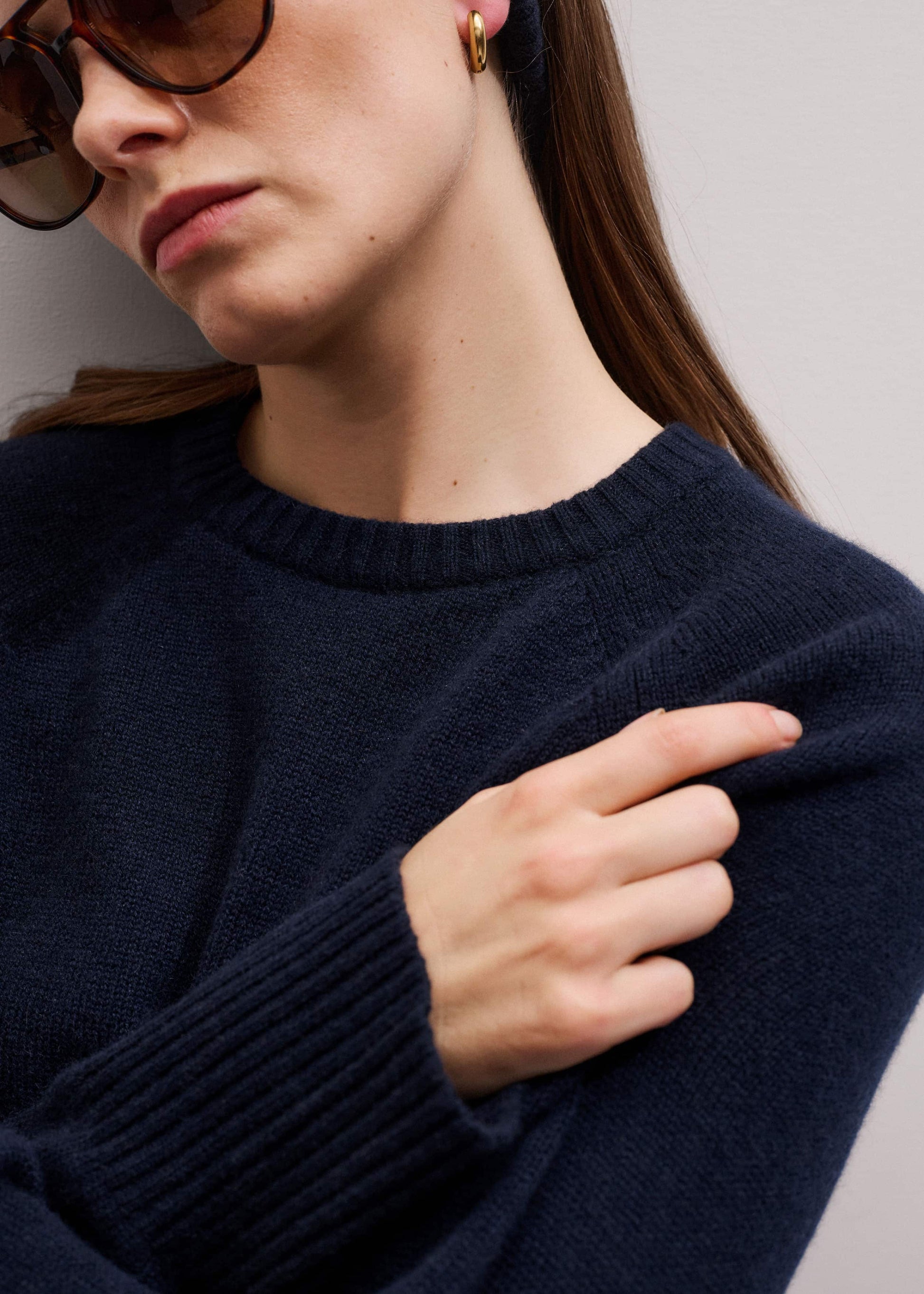 ME and EM Clothing Navy Raglan Sweater + Snood