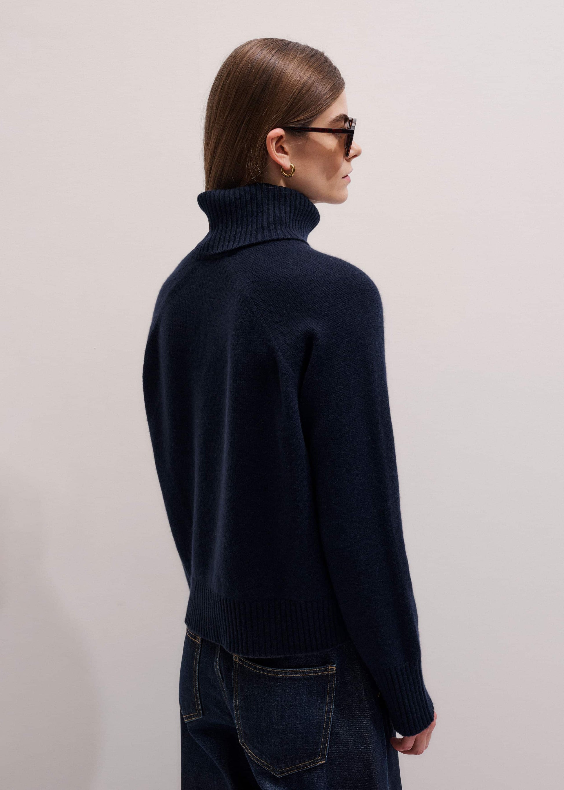 ME and EM Clothing Navy Raglan Sweater + Snood