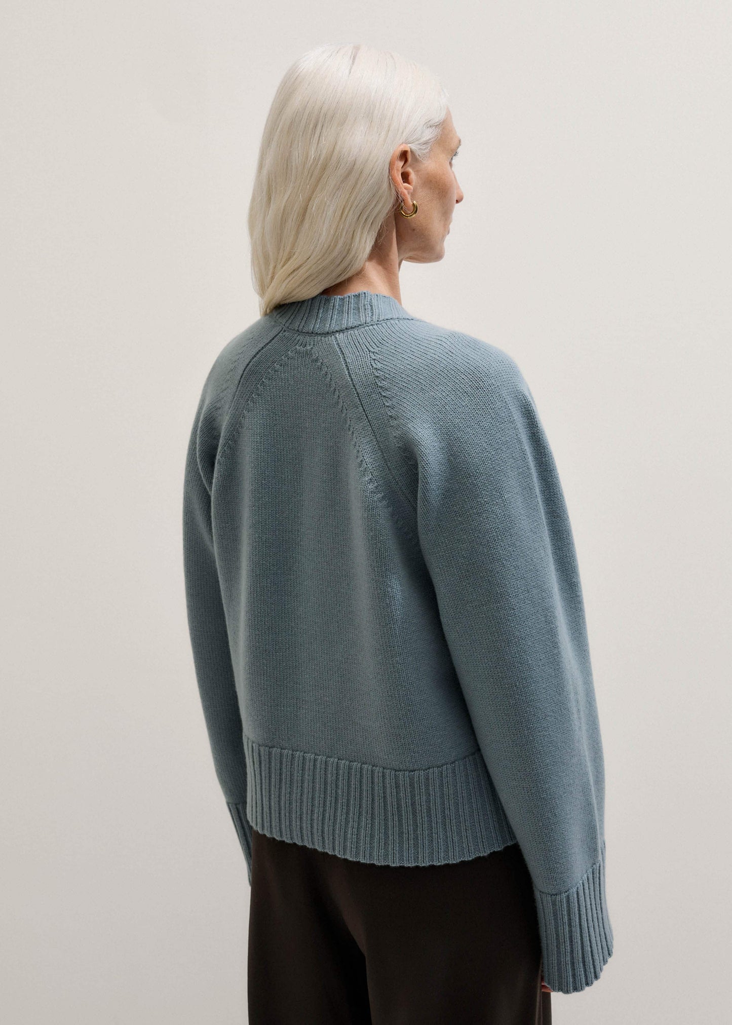 ME and EM Clothing Blue V-Neck Relaxed Raglan Cardigan