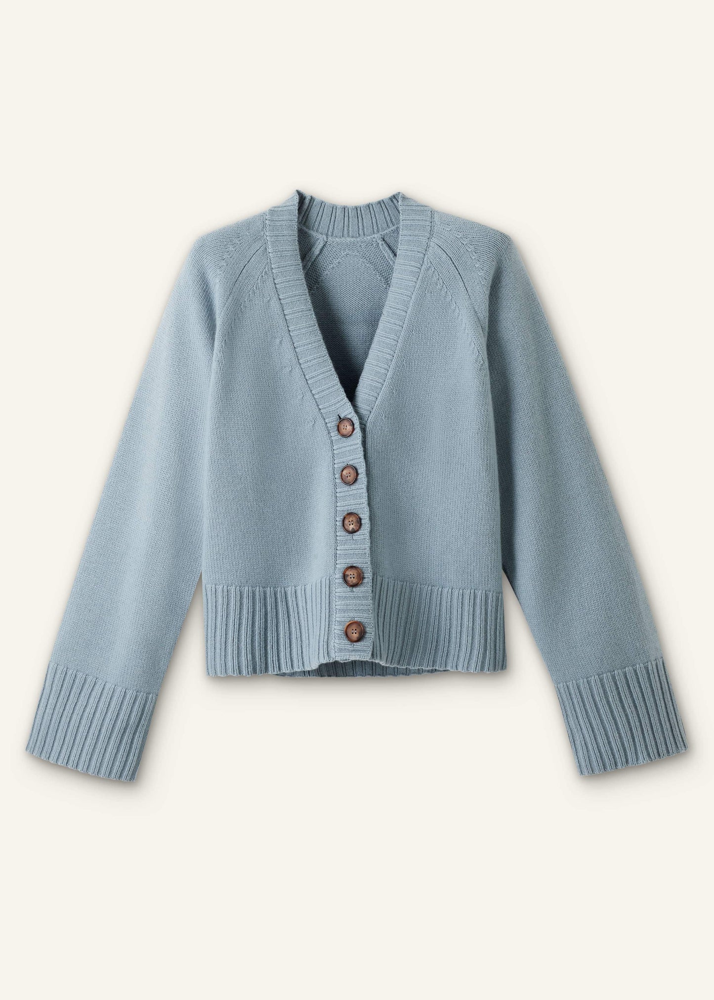 ME and EM Clothing Blue V-Neck Relaxed Raglan Cardigan